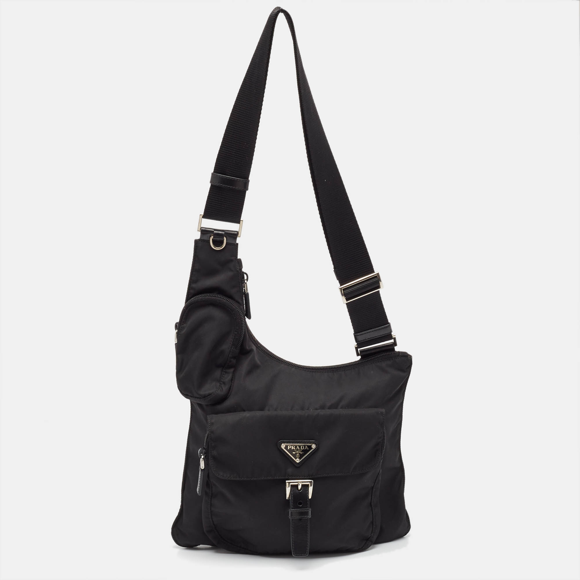 

Prada Black Nylon Pocket Crossbody Bag