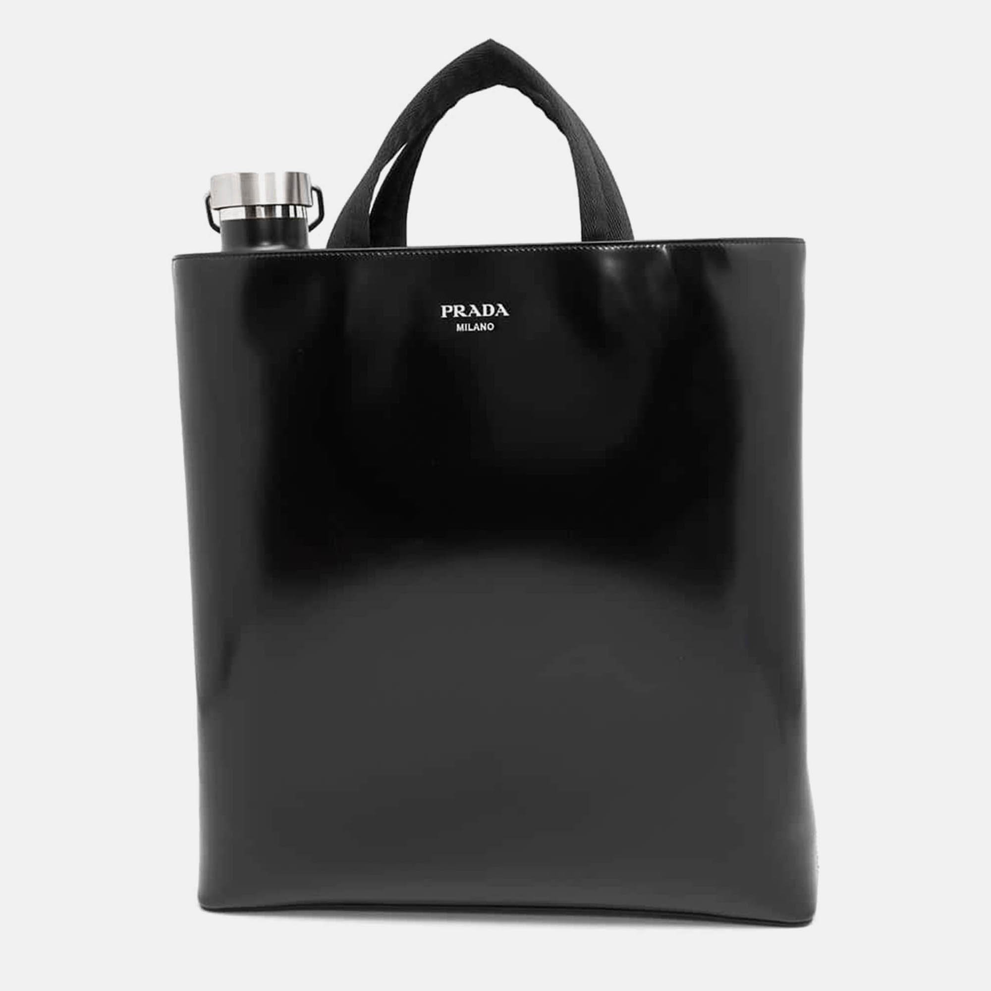 

Prada Black Leather Tote Bag