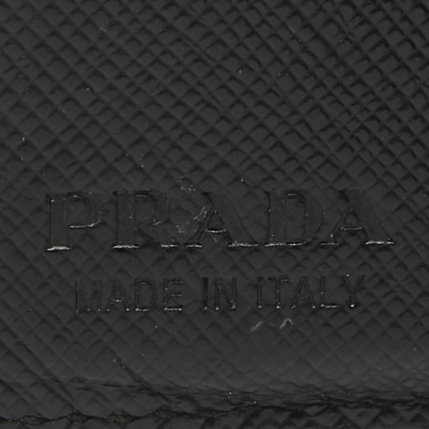 Prada Black/Green Leather and Croc Logo Bifold Wallet 