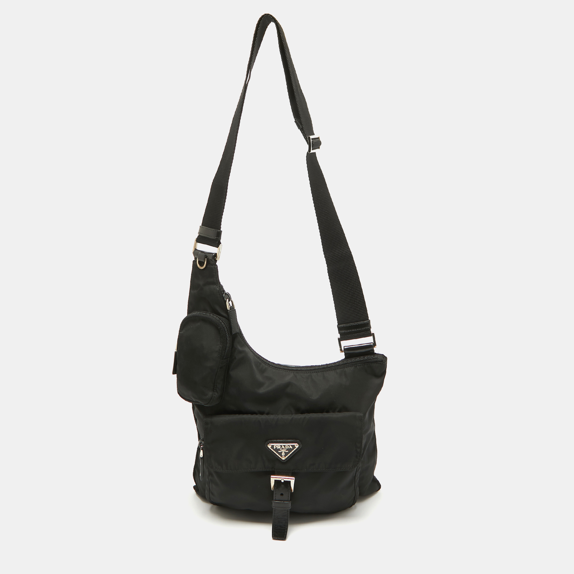 

Prada Black Nylon Pocket Crossbody Bag