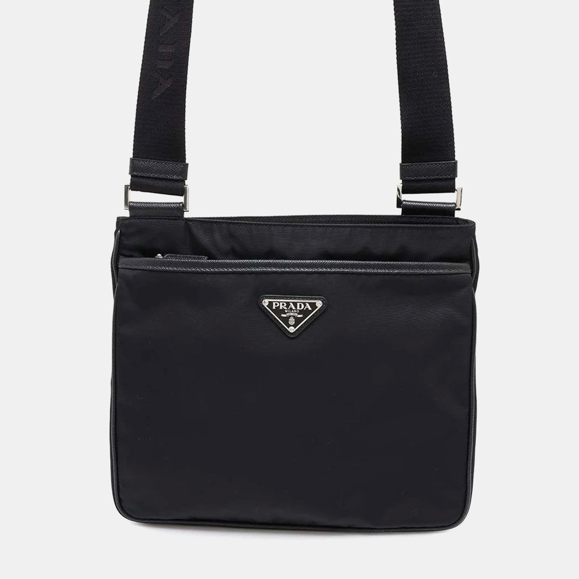 

Prada Black Nylon Saffiano Leather Shoulder Bag