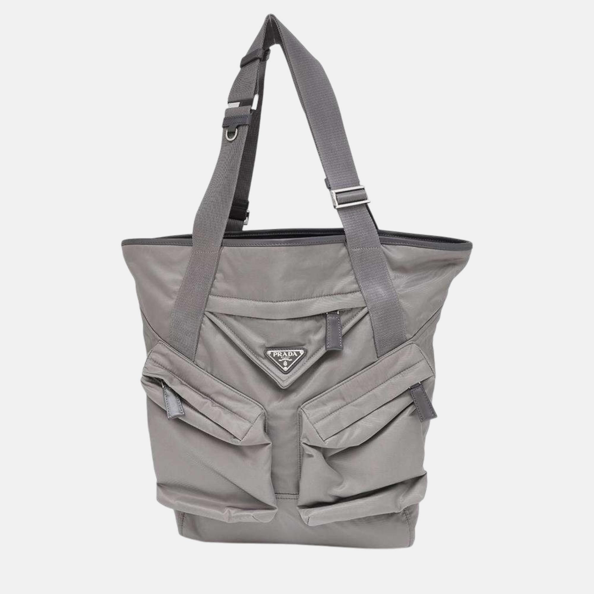 

Prada Gray Nylon Tote Bag, Grey