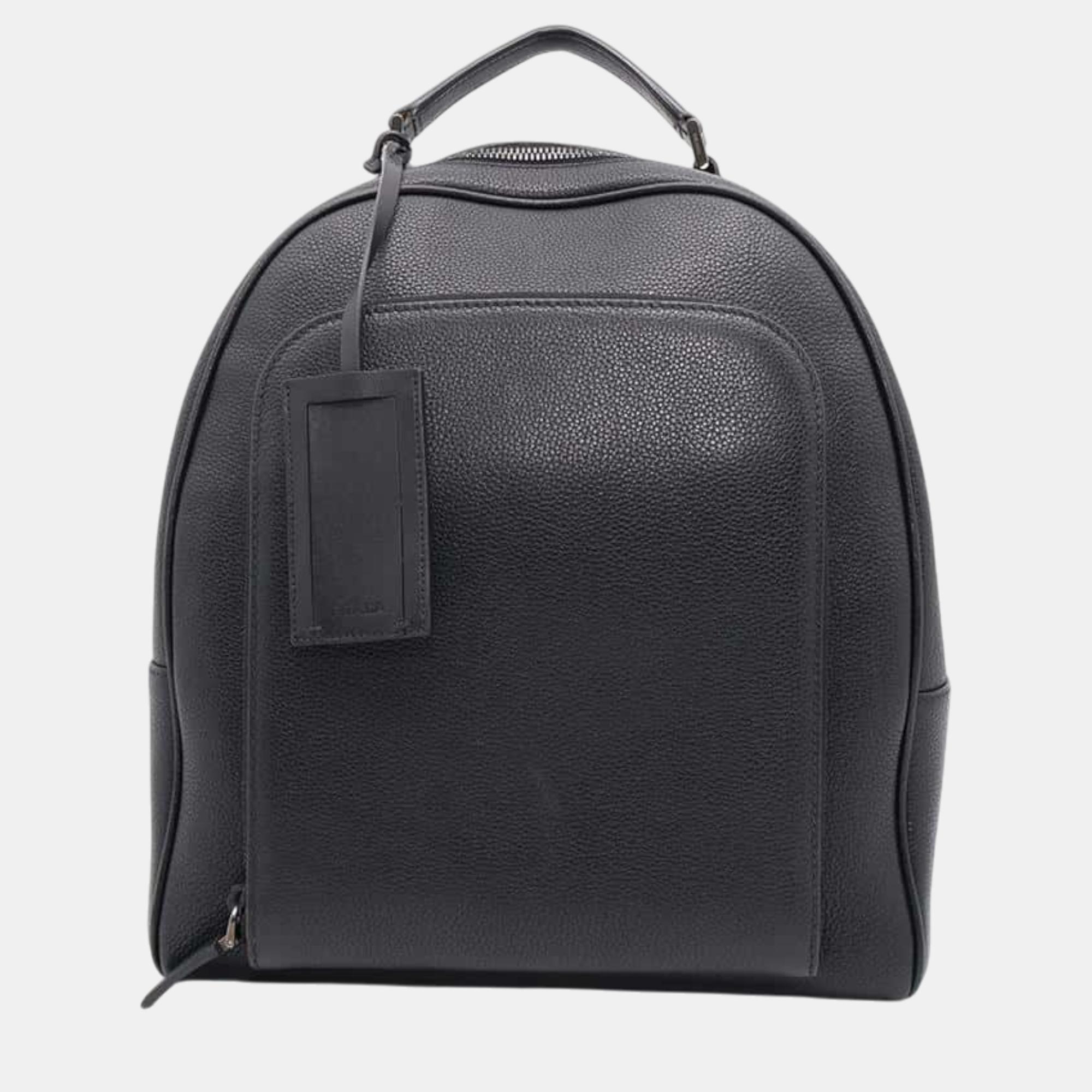 

Prada Black Leather Backpack