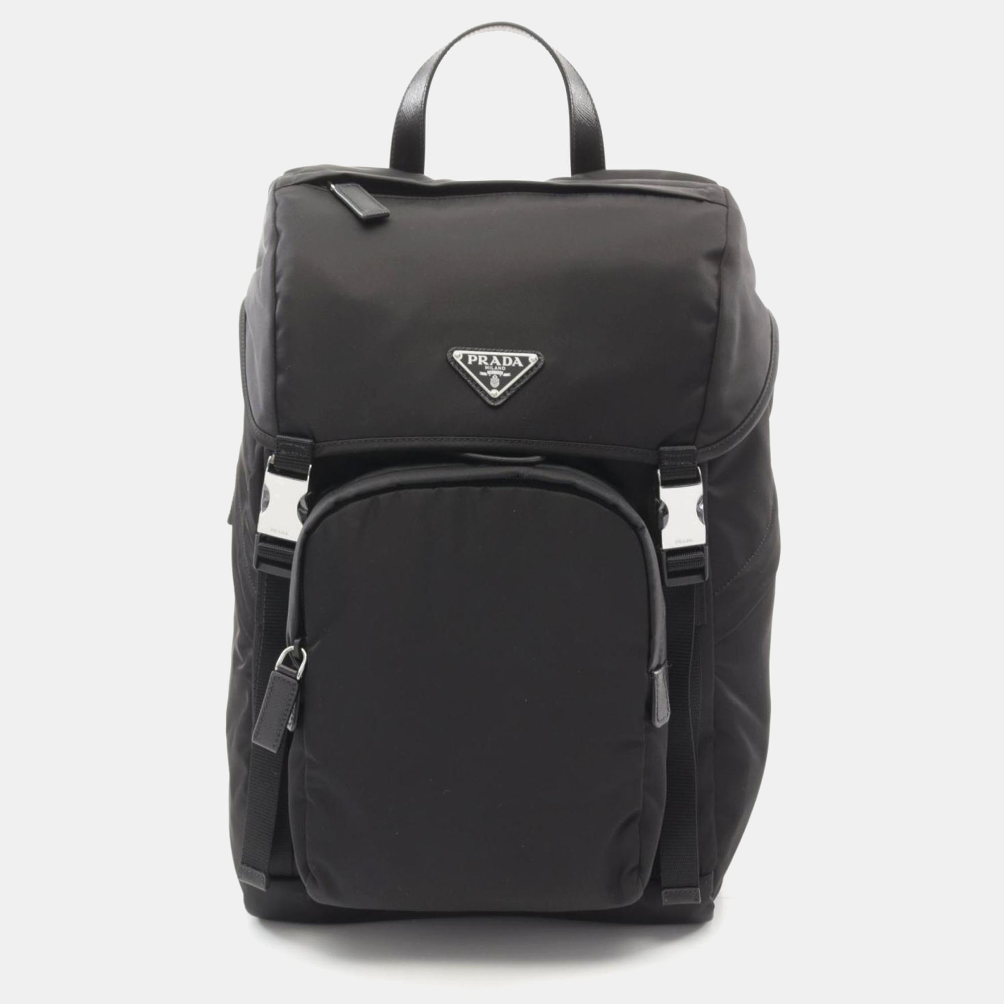 

Prada Black Nylon Saffiano Leather Tessuto Backpack