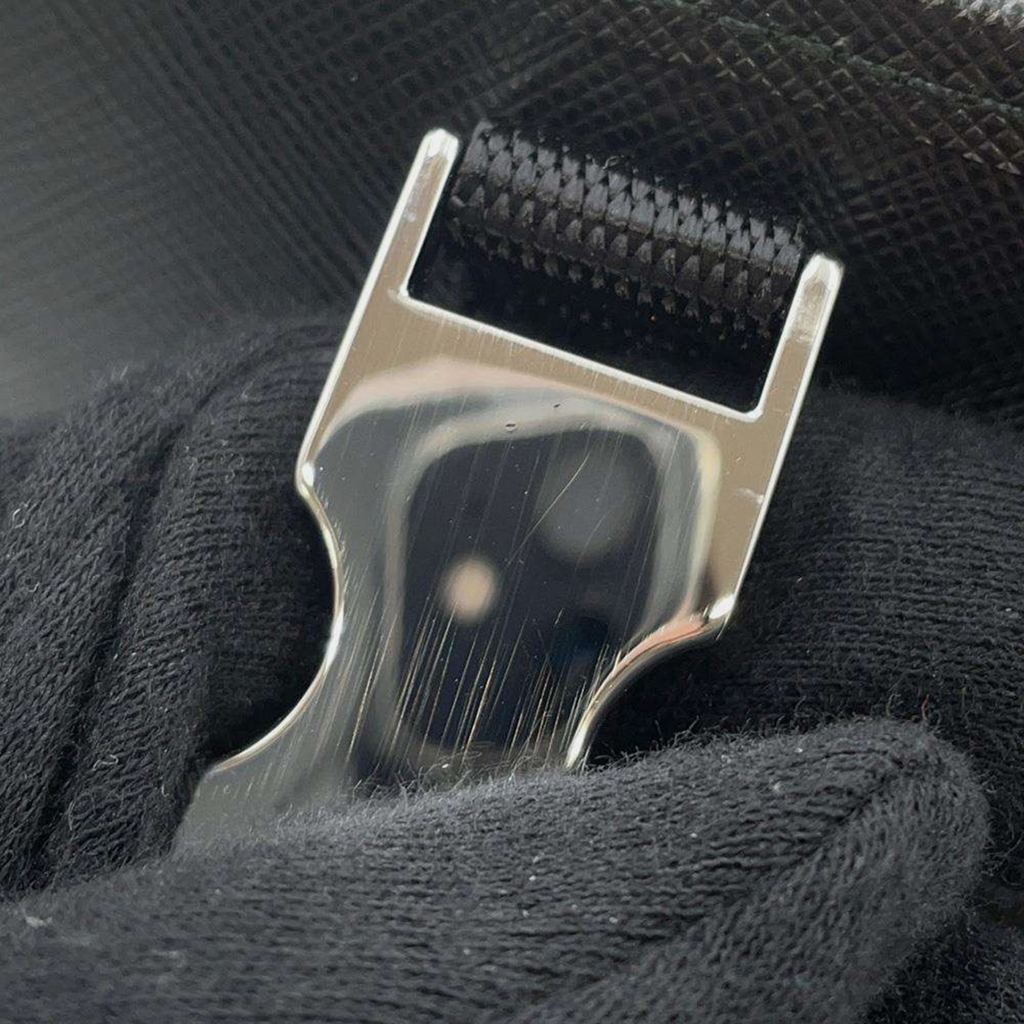 Prada Black Nylon Leather Phone Holder 