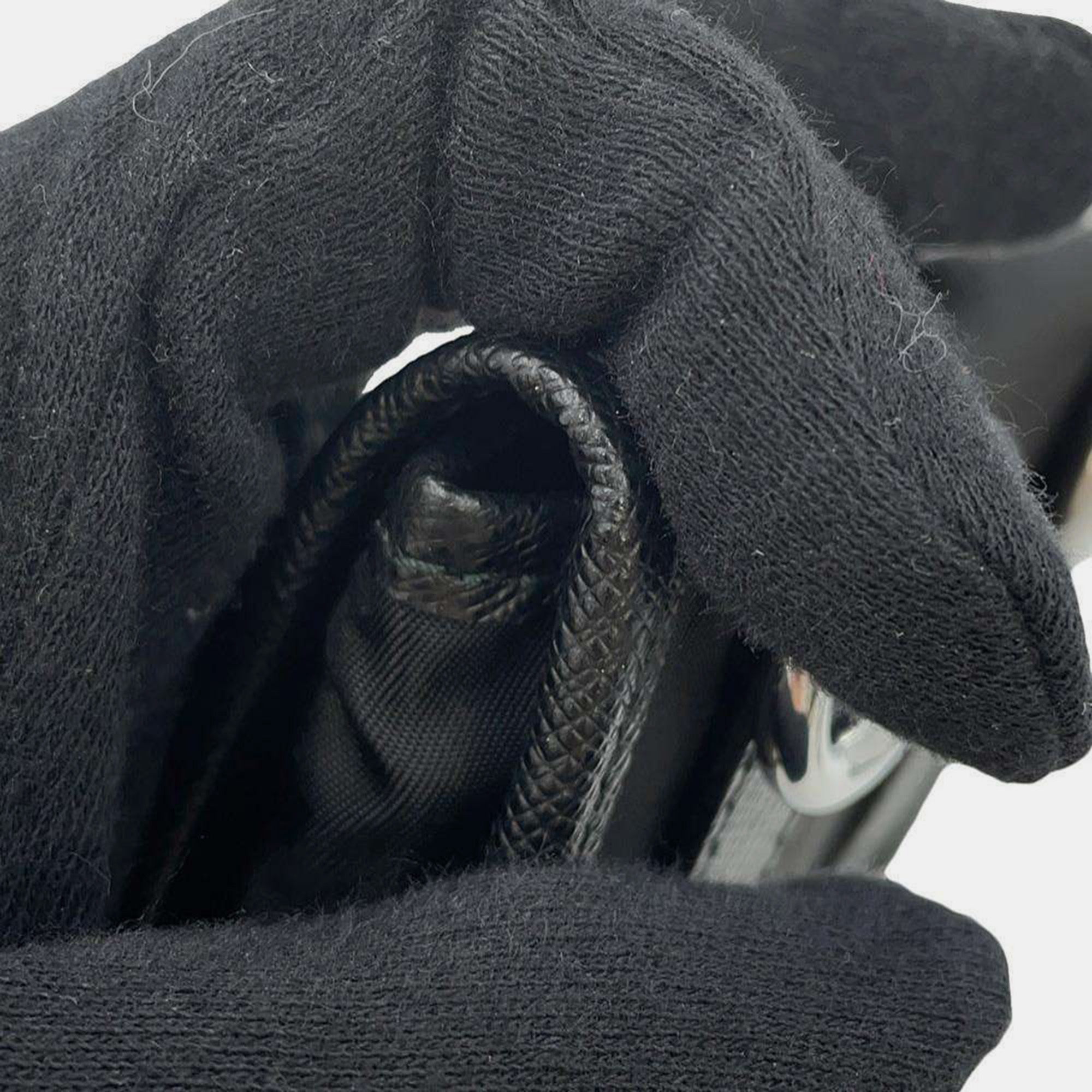 Prada Black Nylon Leather Phone Holder 