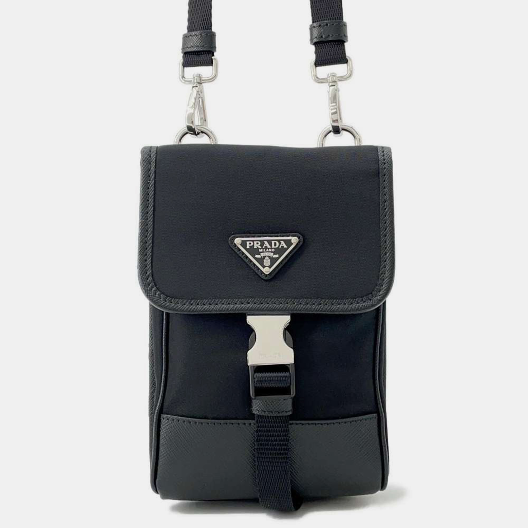 

Prada Black Nylon Leather Phone Holder