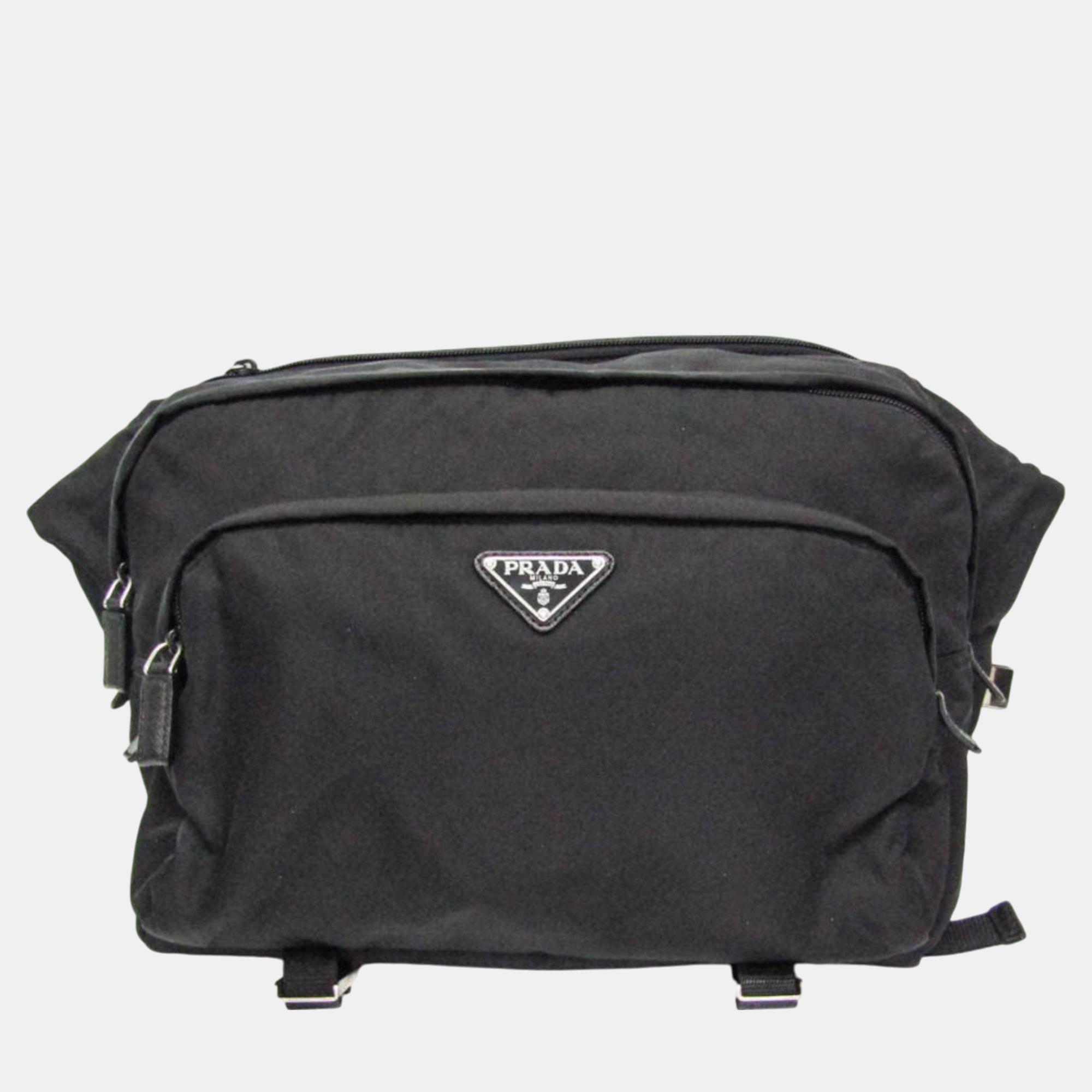 

Prada Tessuto Montagn Nylon Shoulder Bag Black