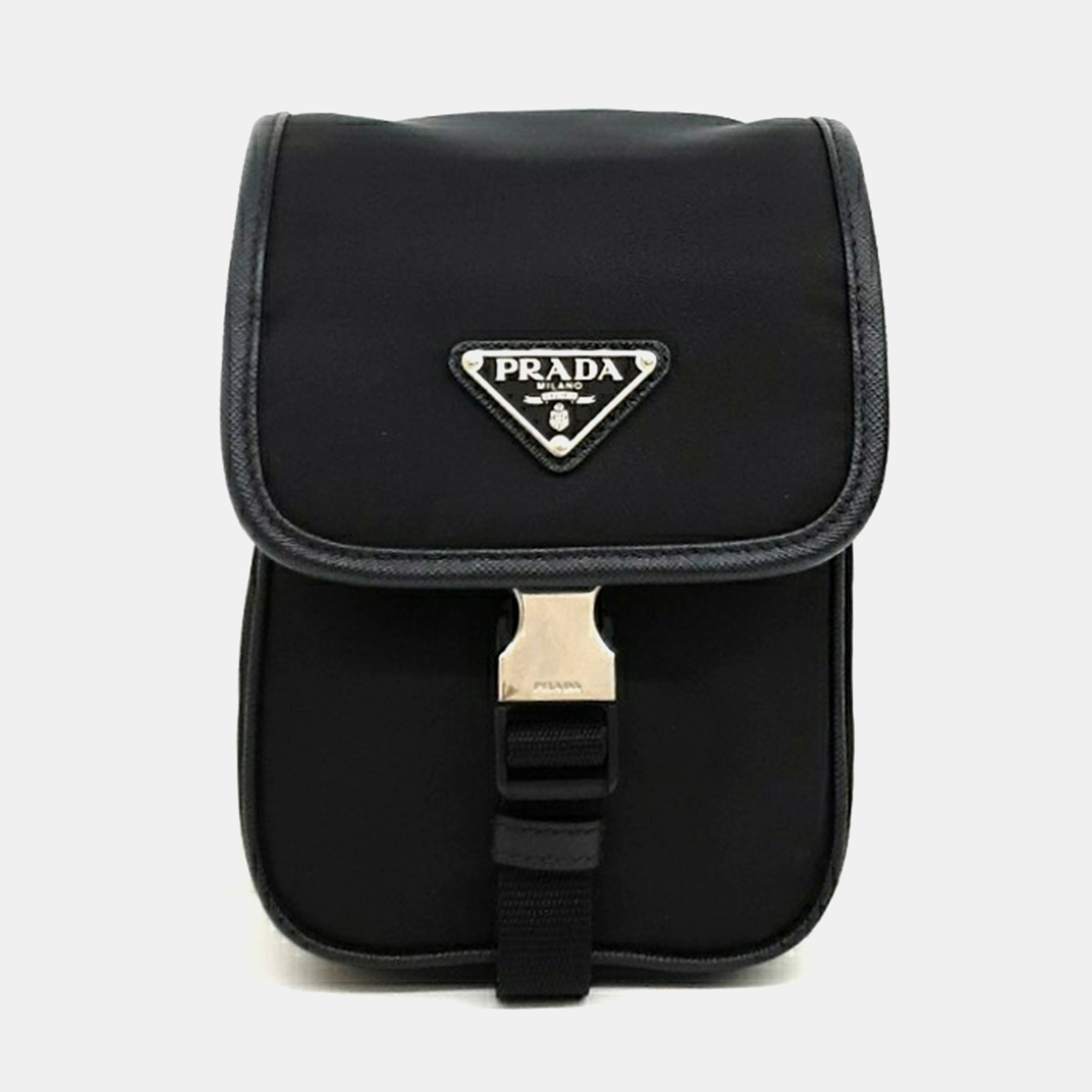 

Prada Black Saffiano Leather Tessuto Crossbody Bag