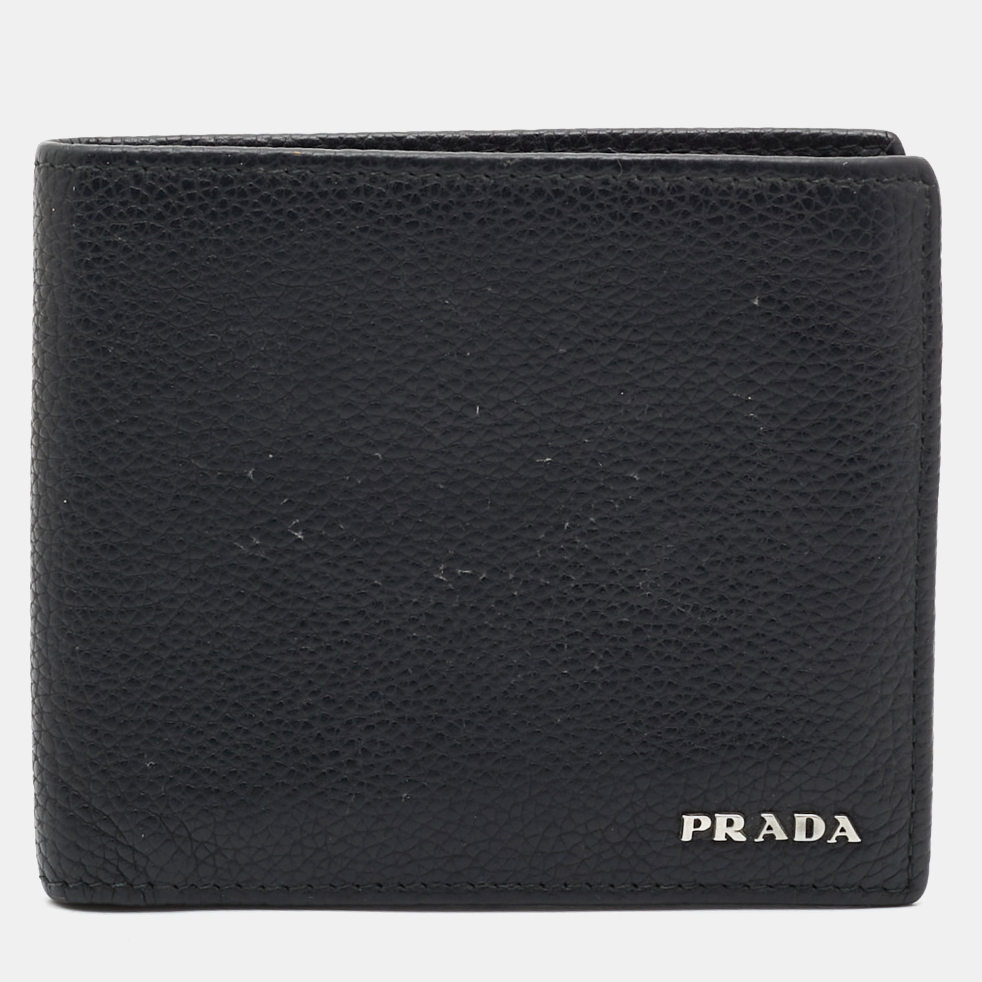 

Prada Black Vitello Daino Leather Bifold Wallet