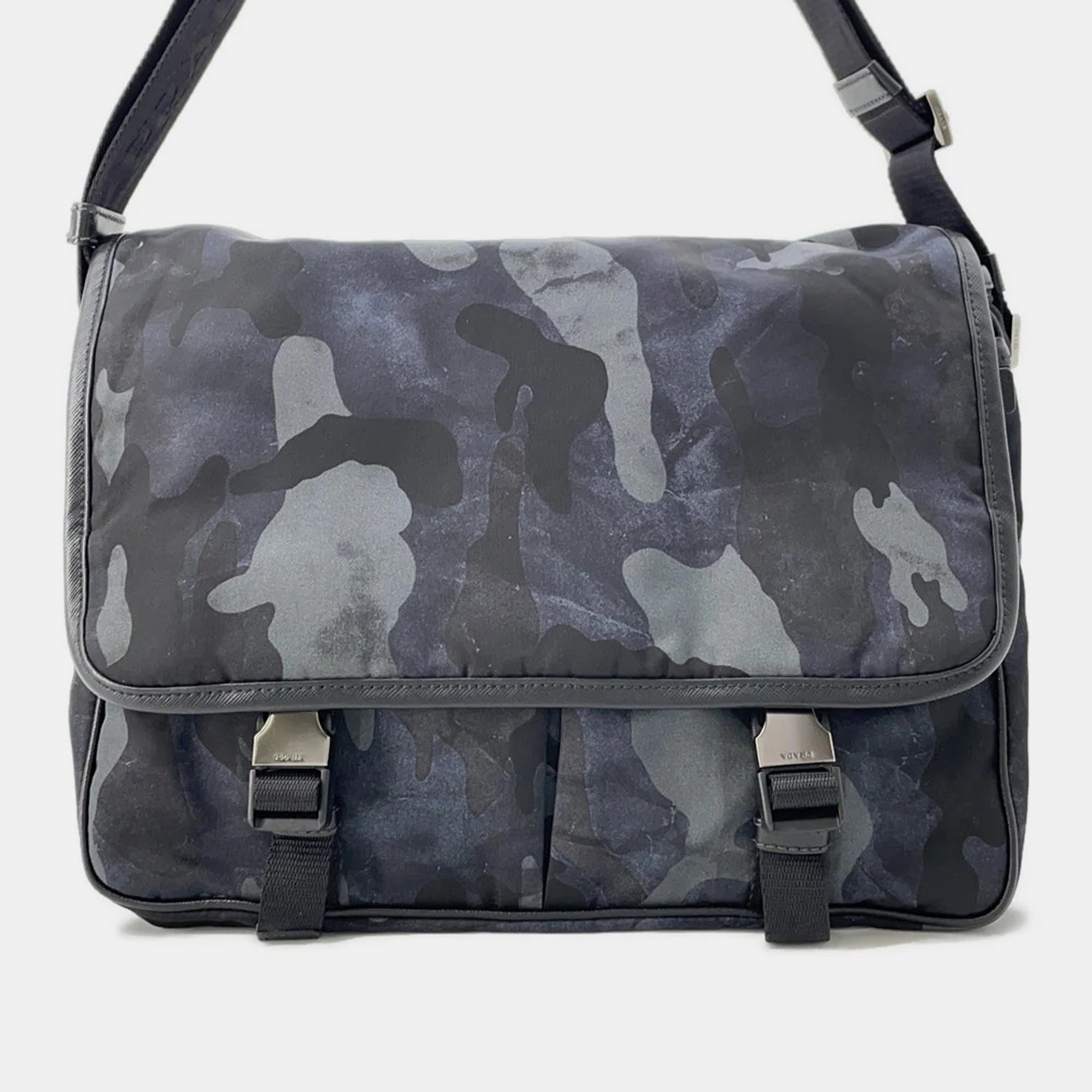 

Prada Navy/Black Nylon and Leather Messenger Bag