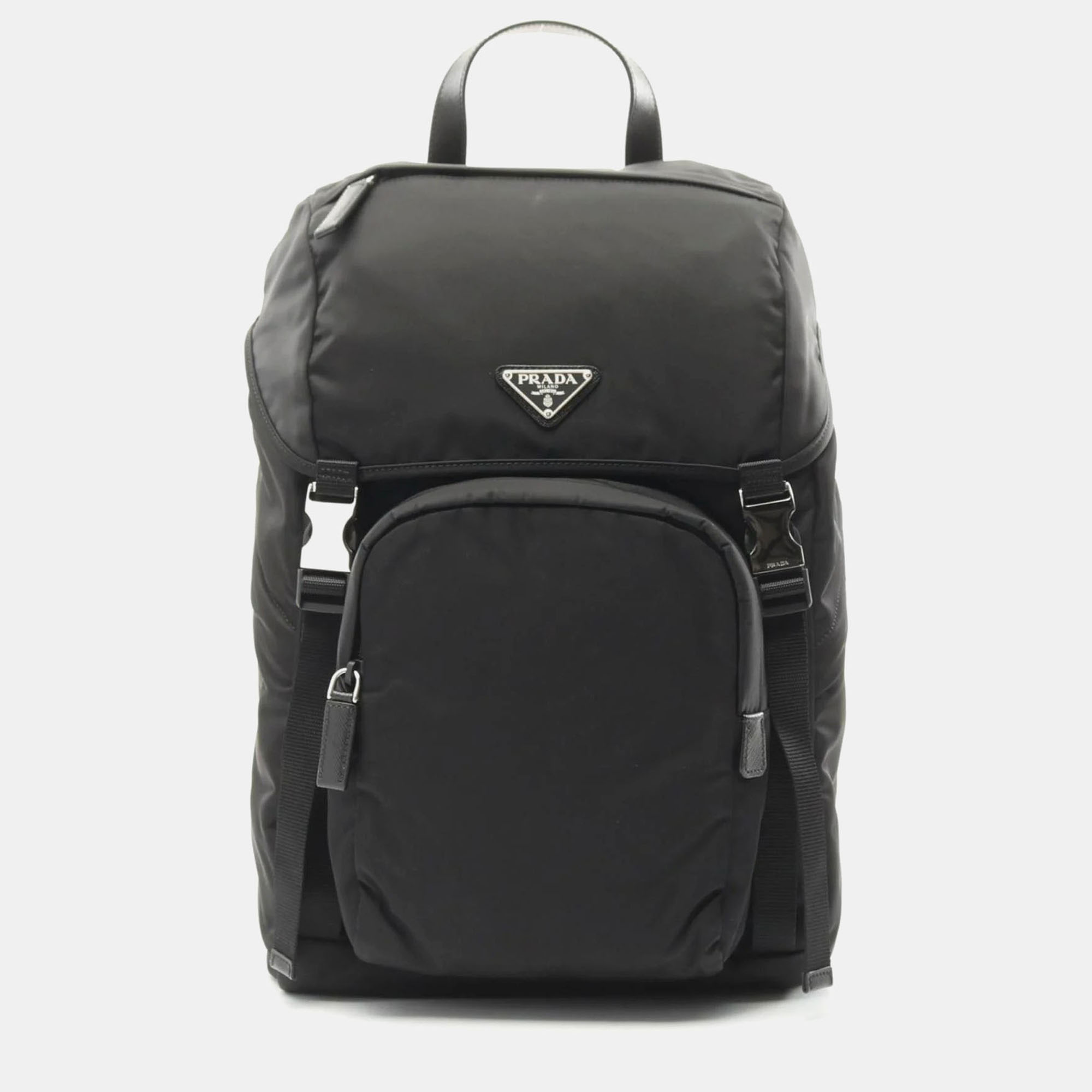 

Prada Re-Nylon Black Nylon Saffiano Leather Backpack