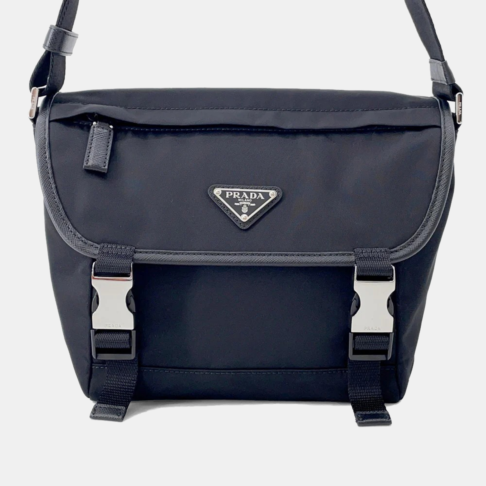 

Prada Re-Nylon Saffiano Black Nylon Leather Shoulder Bag