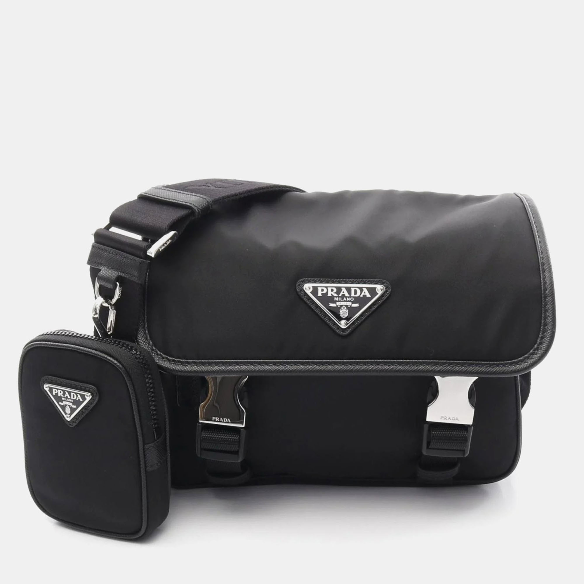 

Prada Tessuto Black Re-Nylon Saffiano Leather Bag