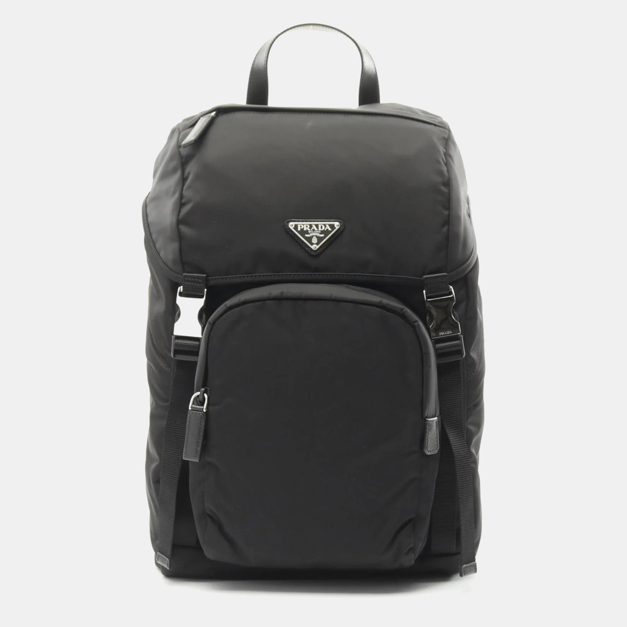 

Prada Black Re-Nylon Saffiano Leather Backpack