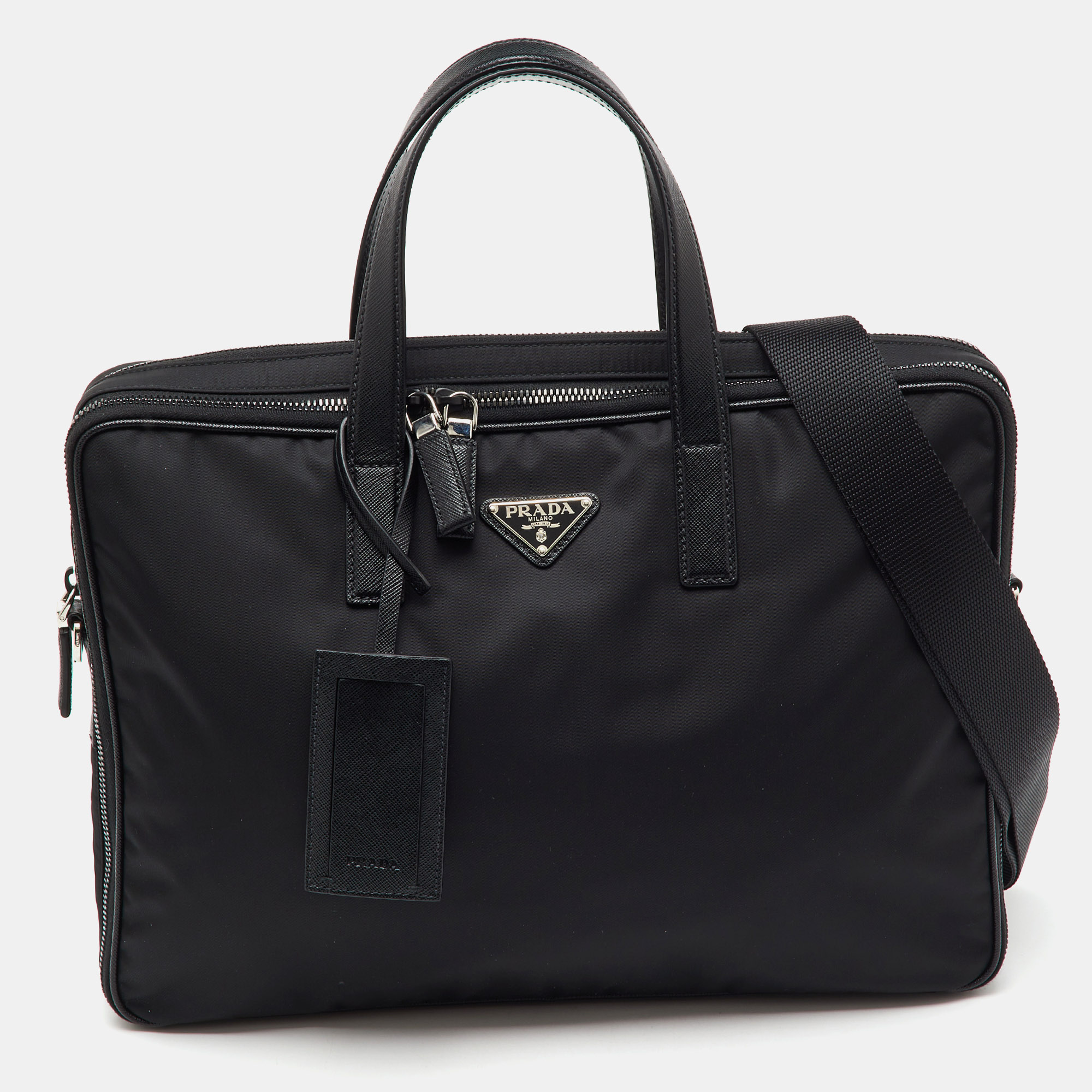 

Prada Black Re-Nylon and Saffiano Leather Briefcase