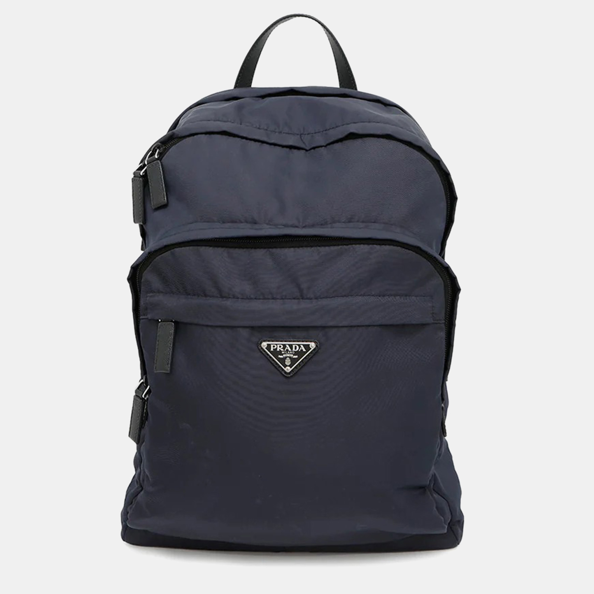 

Prada Re-Nylon Navy Nylon Leather Backpack, Navy blue