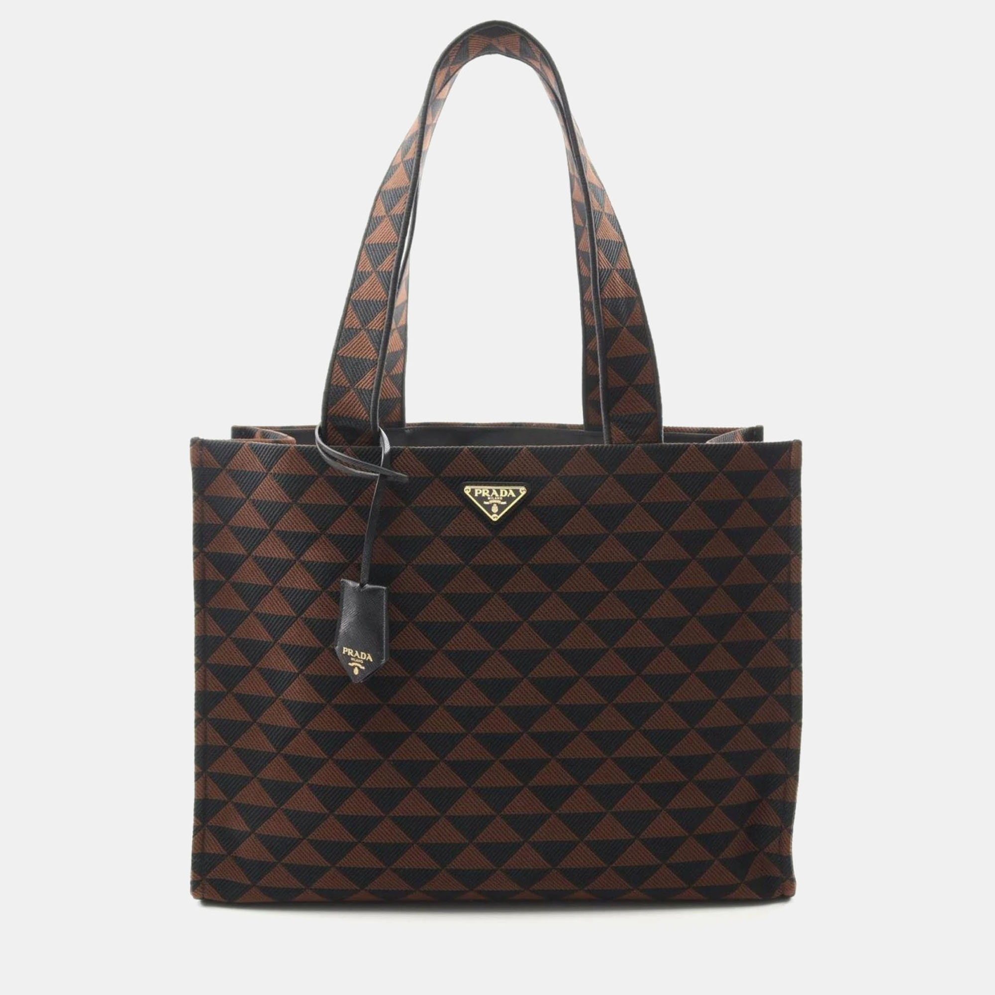 Pre-owned Prada Tote Bag Canvas Brown Black