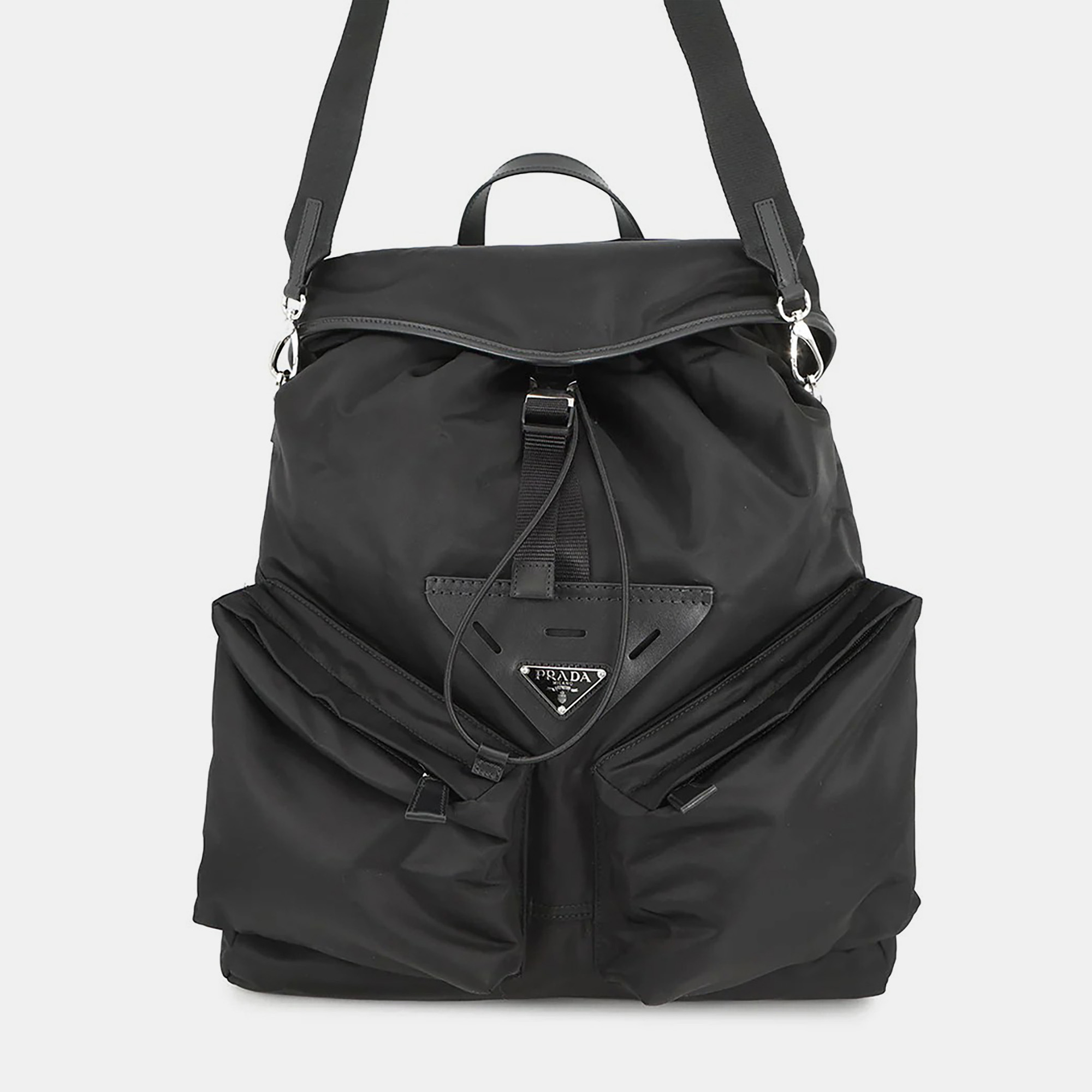 

Prada Re-Nylon Xleather Backpack Black Nylon Leather Size Black