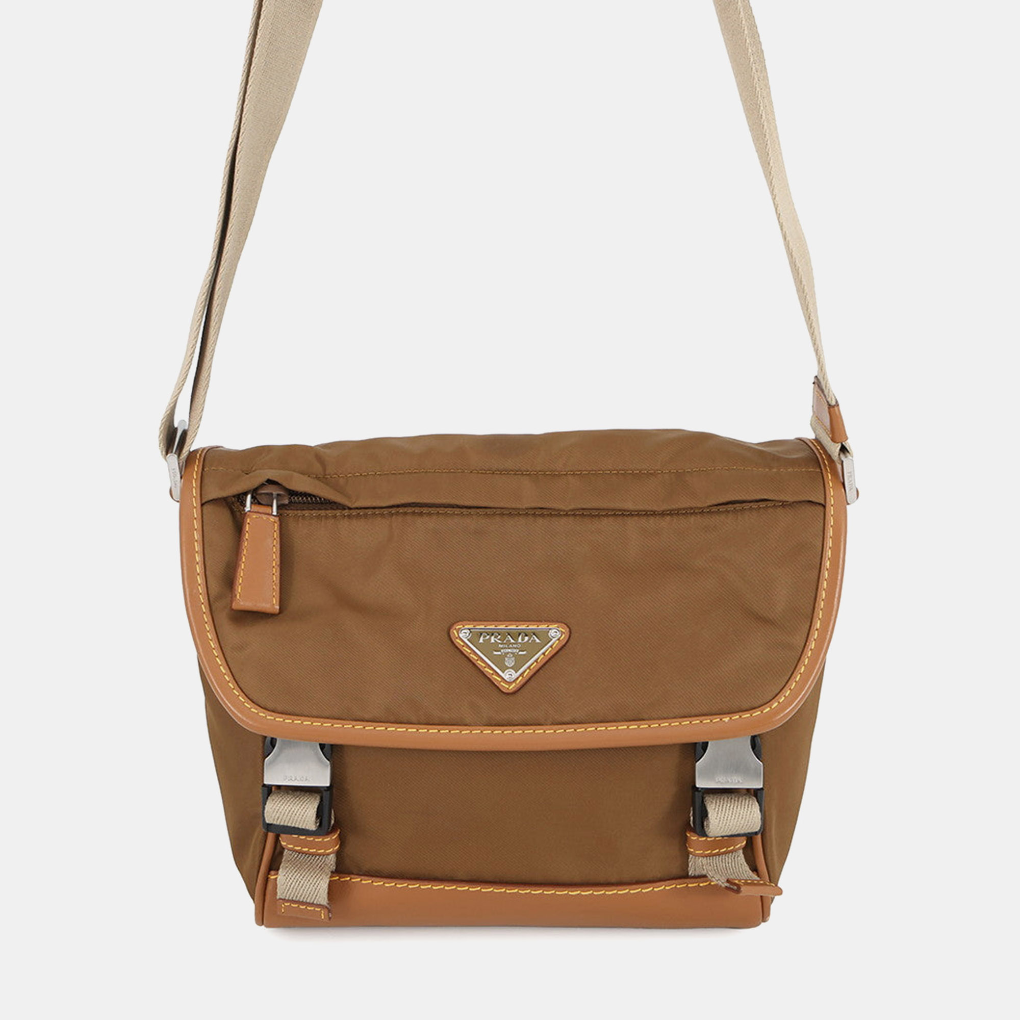 

Prada Re-Nylon Messenger Bag Brown Nylon Leather