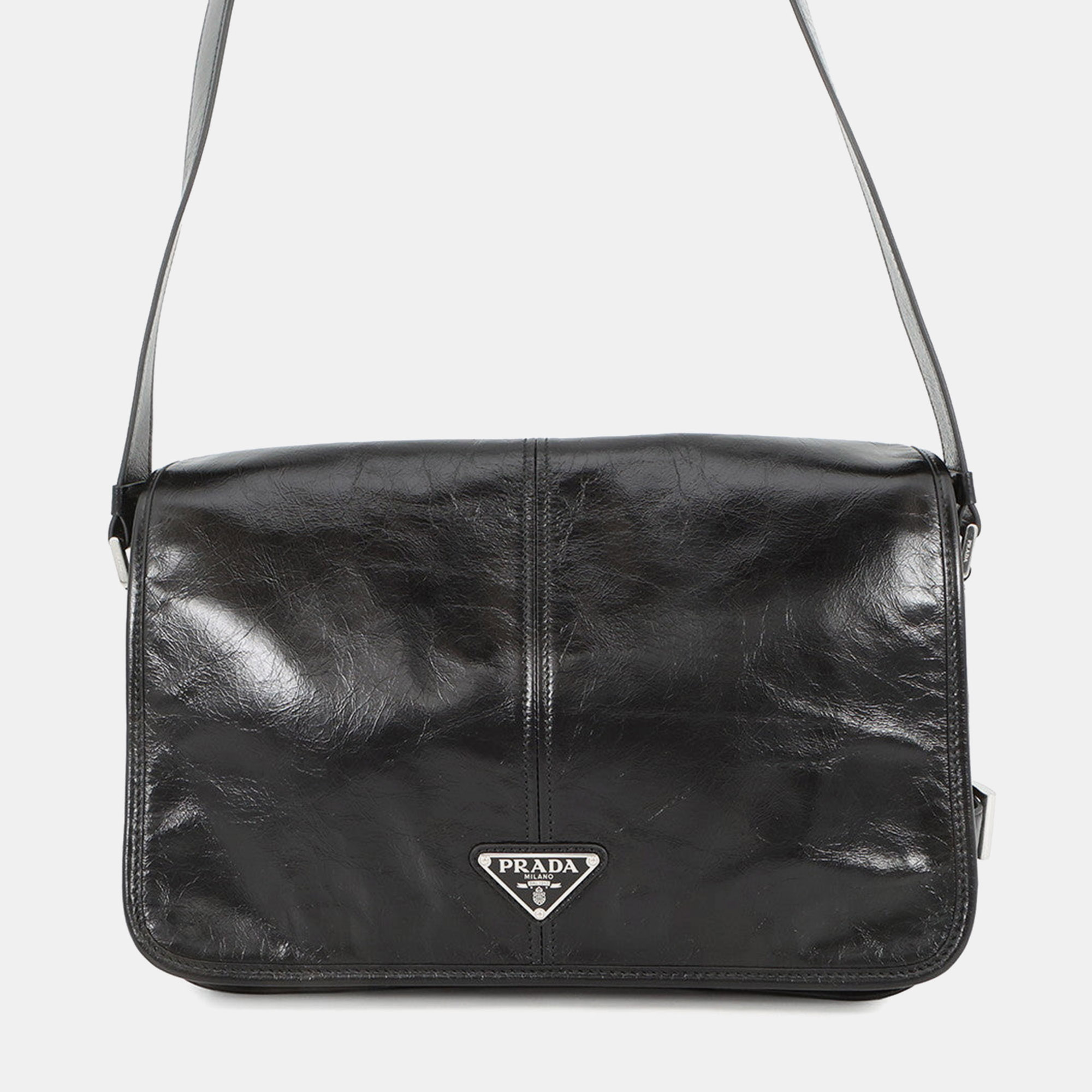 

Prada Softlooks Shoulder Bag Black Leather