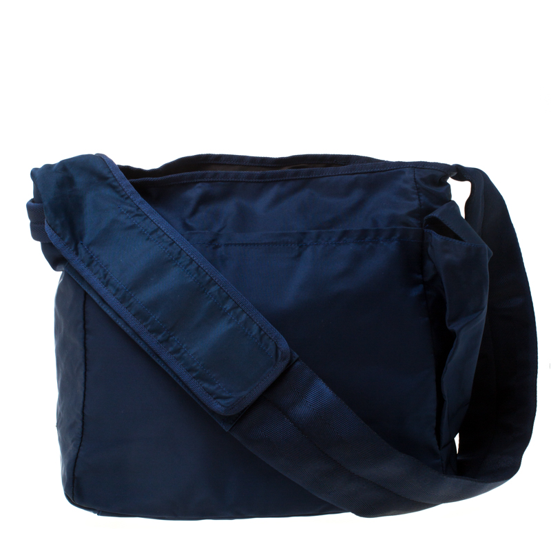 Prada Blue Nylon Messenger Bag