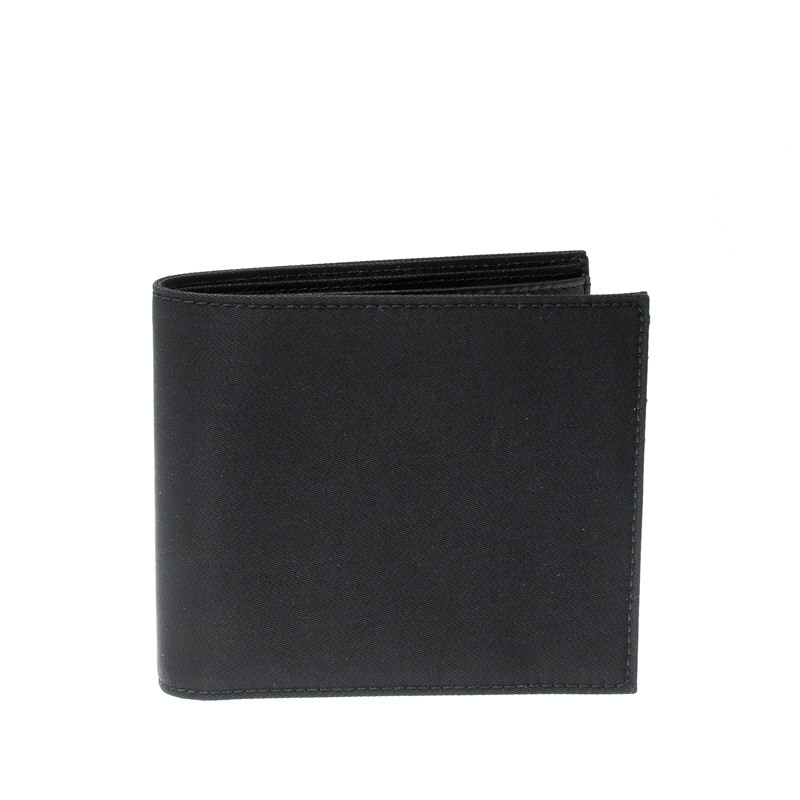 Prada Black Nylon Portafoglio Bifold Wallet