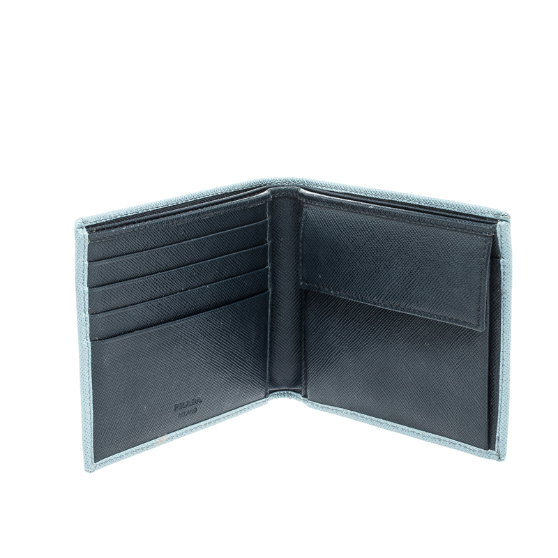 

Prada Blue Saffiano Lux Leather Bifold Wallet