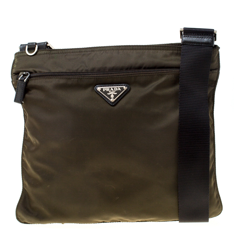 Prada Olive Green Nylon Crossbody Bag Prada | The Luxury Closet