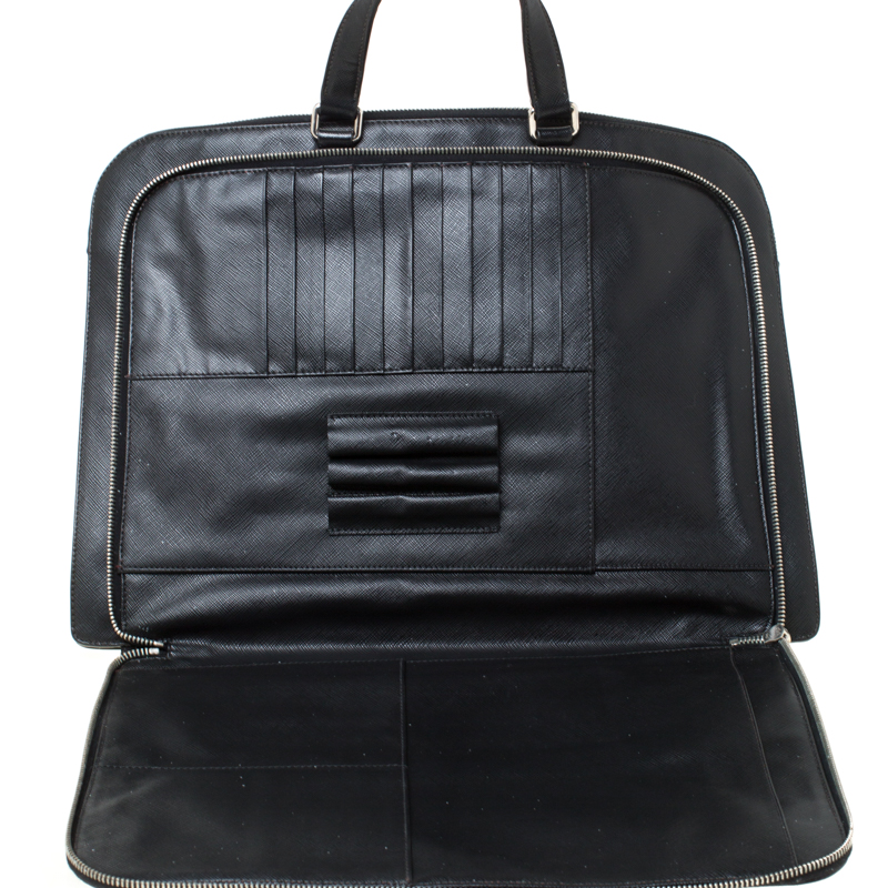 Prada Saffiano Laptop Bag in Black for Men