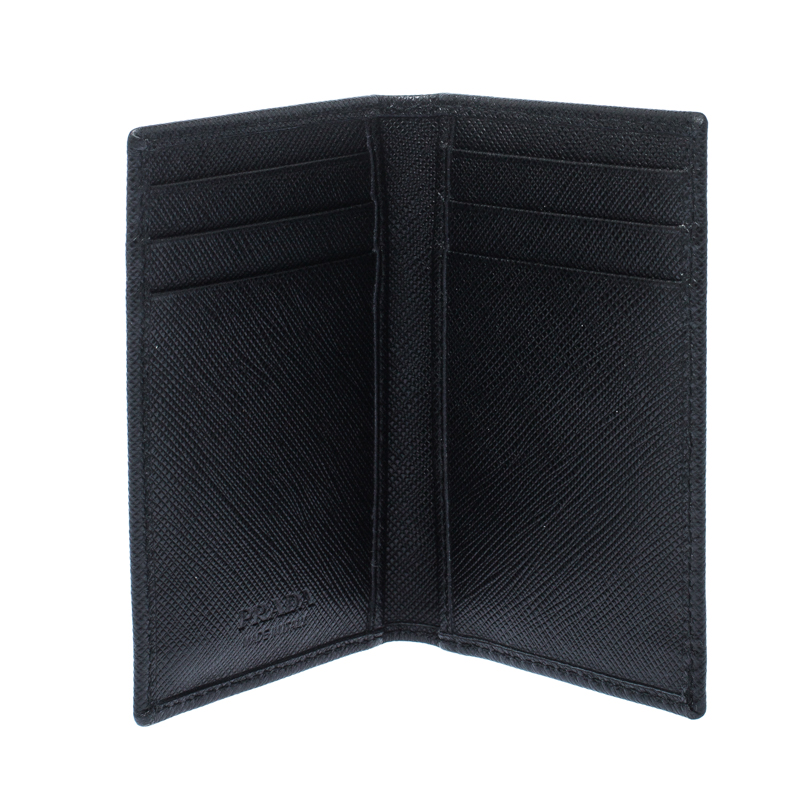 

Prada Black Saffiano Lux Leather Bifold Card Holder