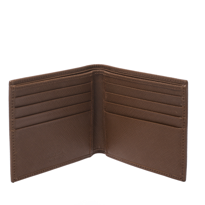 

Prada Metallic Brown Satin Bifold Wallet