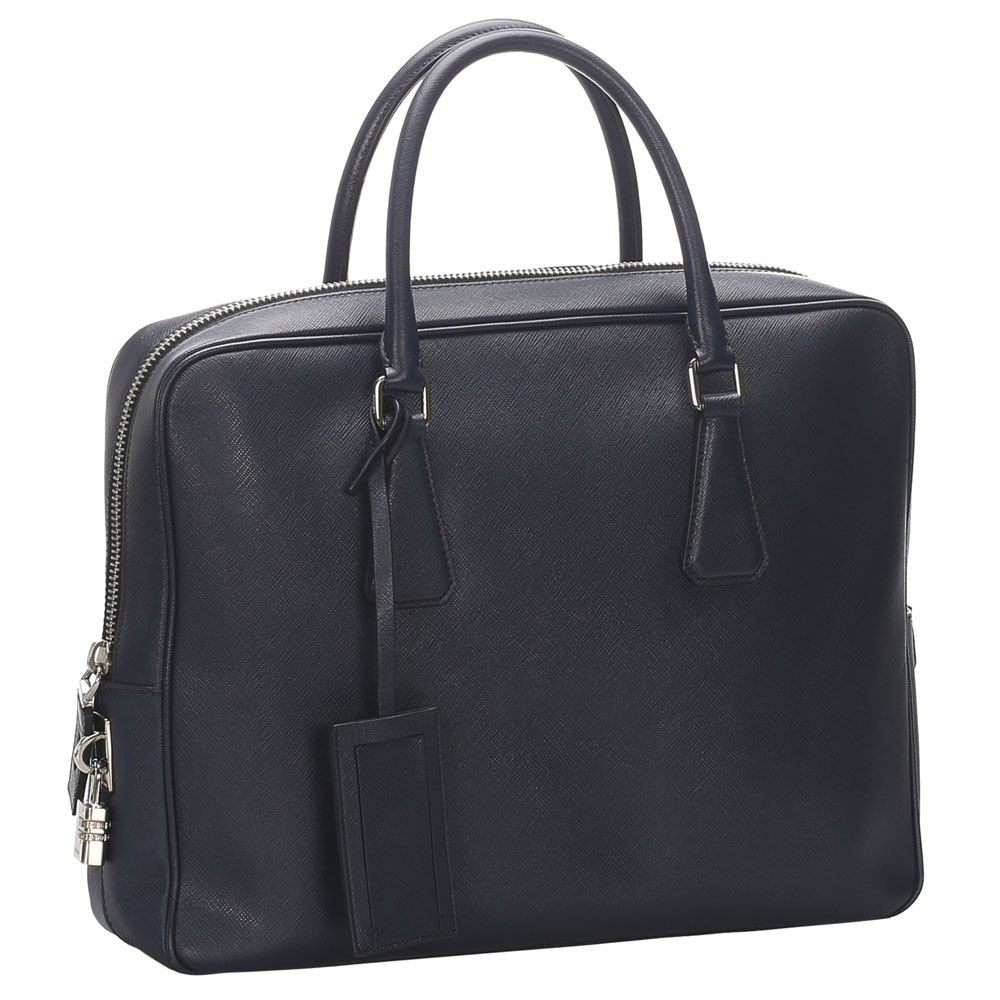 

Prada Dark Blue Leather Saffiano Galleria Briefcase