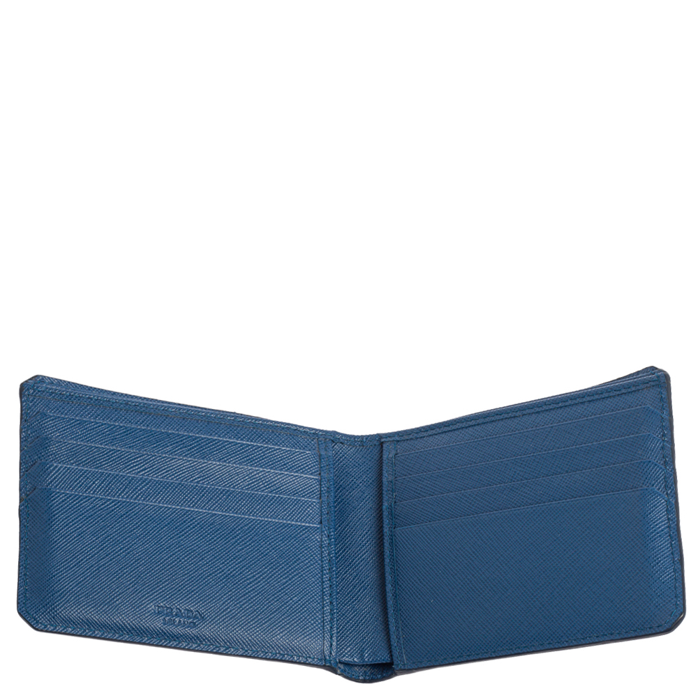 

Prada Blue Saffiano Leather Bifold Wallet