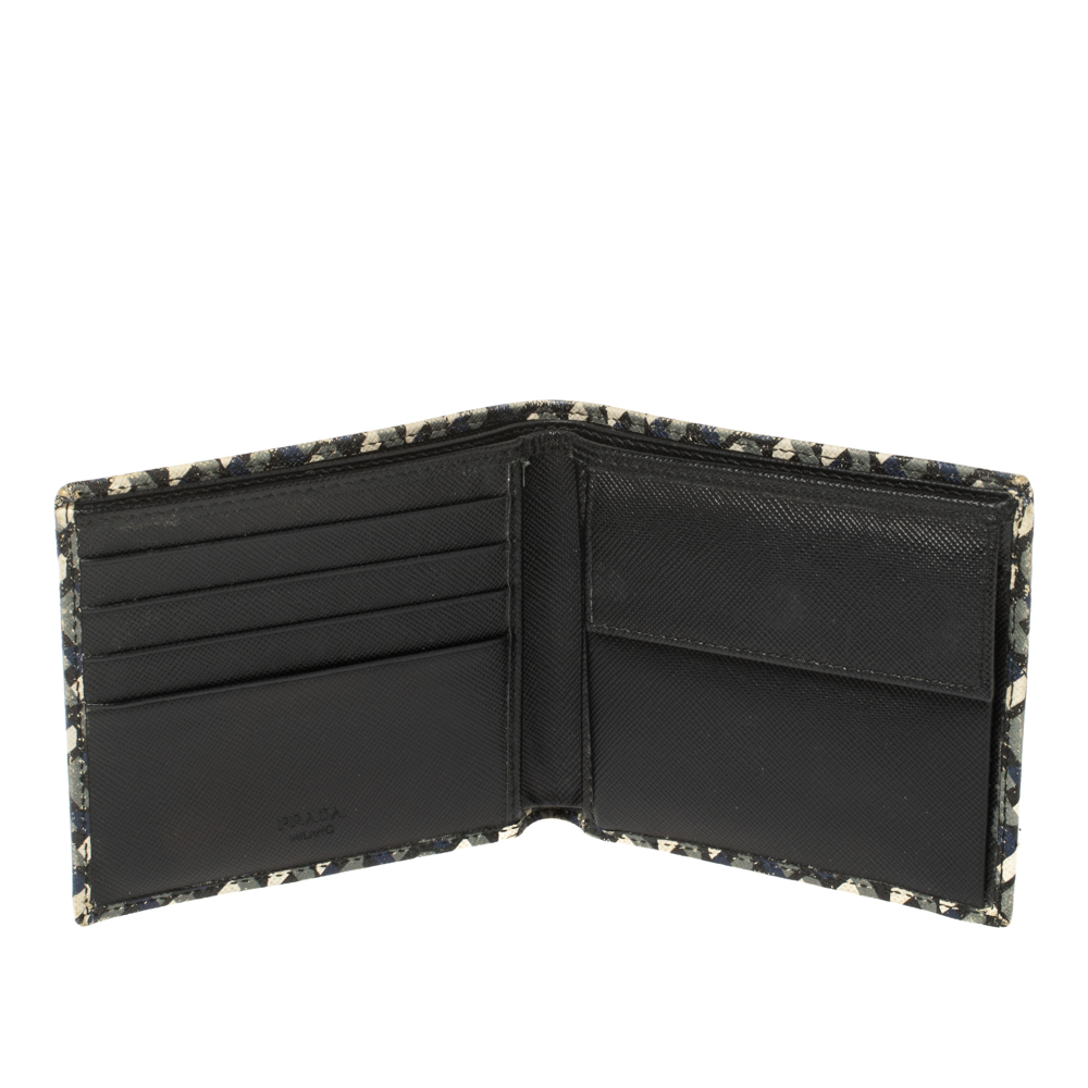 

Prada Muliticolor Octagon Print Leather Bifold Wallet, Multicolor