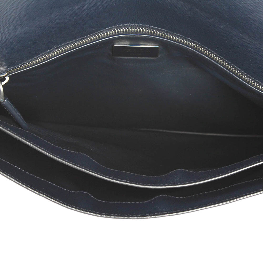 

Prada Blue Calf Leather Clutch Bag