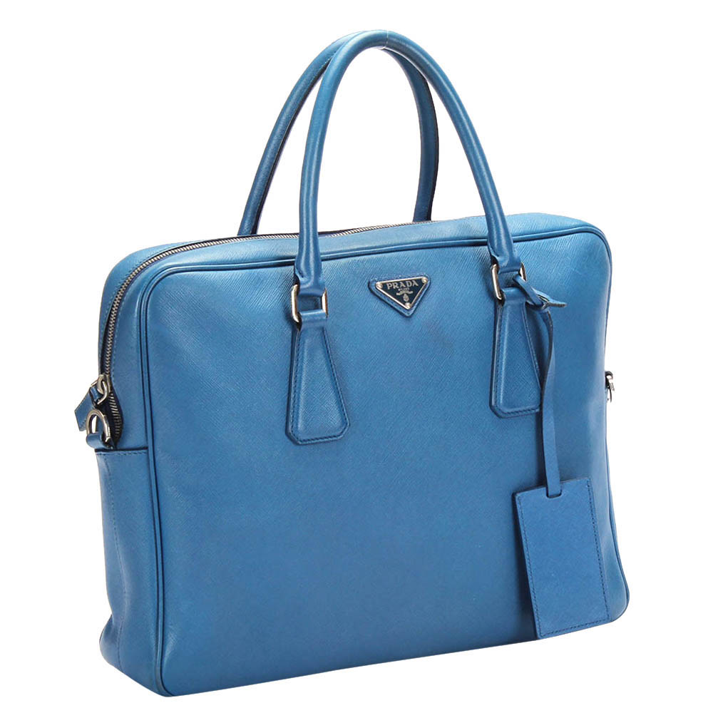 

Prada Blue Calf Leather Business Bag