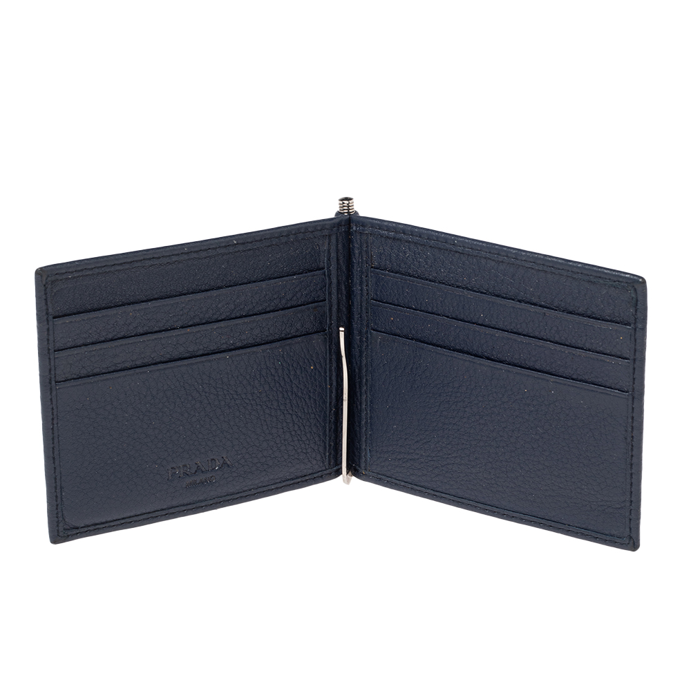 

Prada Blue Leather Bifold Wallet