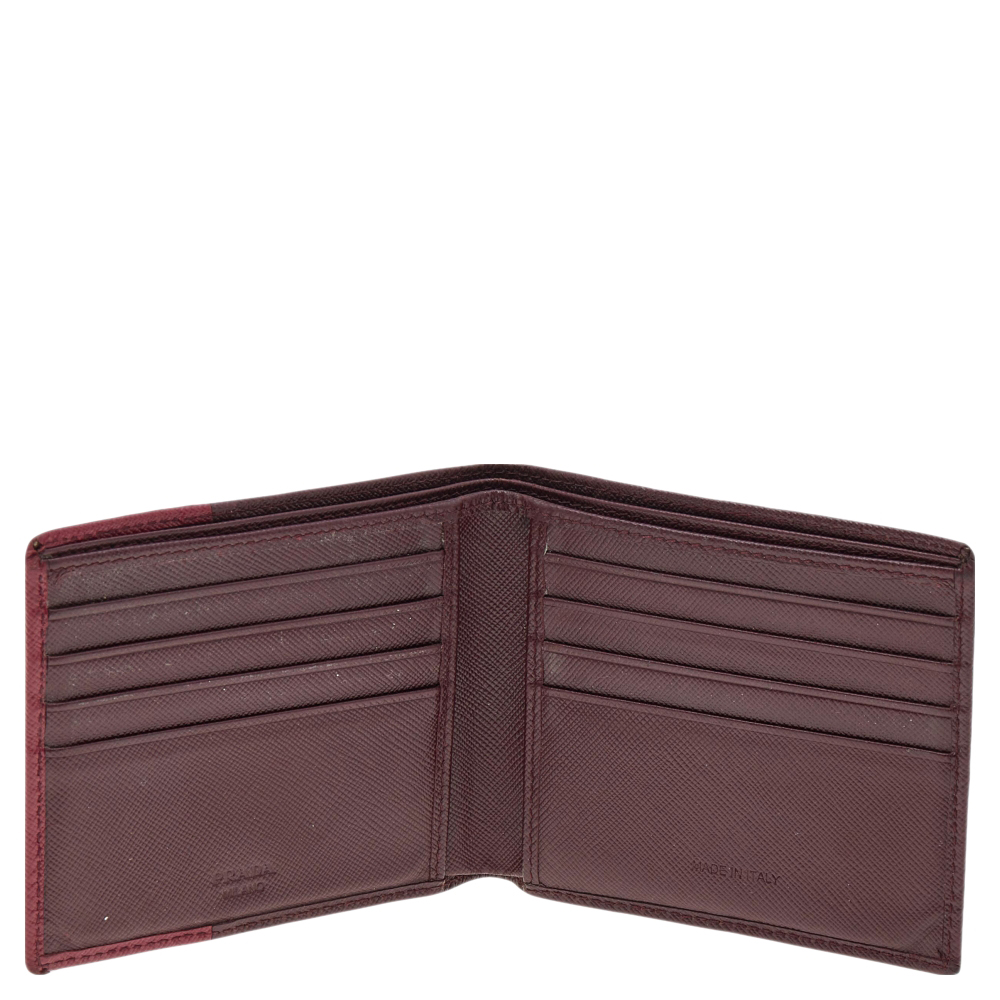 

Prada Burgundy/Red Saffiano Lux Leather Bifold Wallet