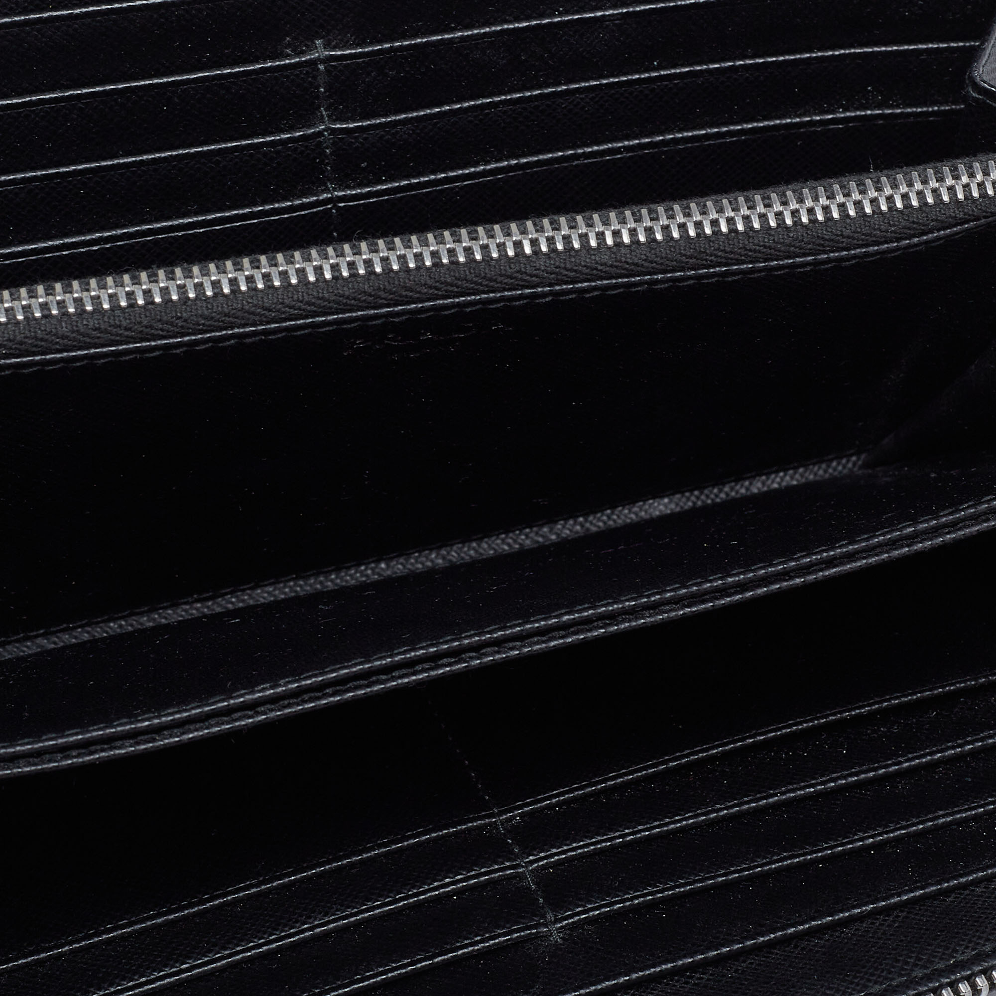 

Prada Black Saffiano Leather Travel Zip Around Wallet