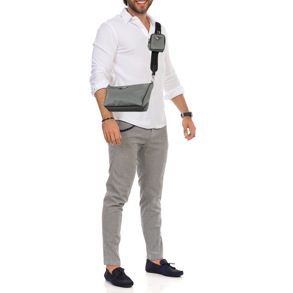 

Prada Grey/Black Nylon Crossbody Bag