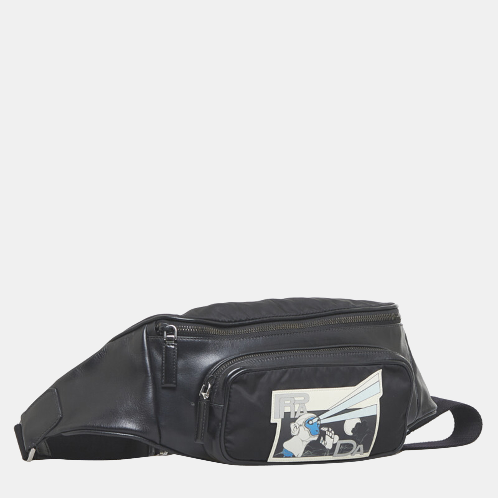 

Prada Black Canvas Tessuto and Leather Belt Bag
