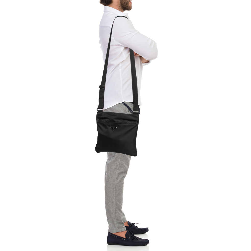 

Prada Black Tessuto Nylon and Leather Messenger Bag