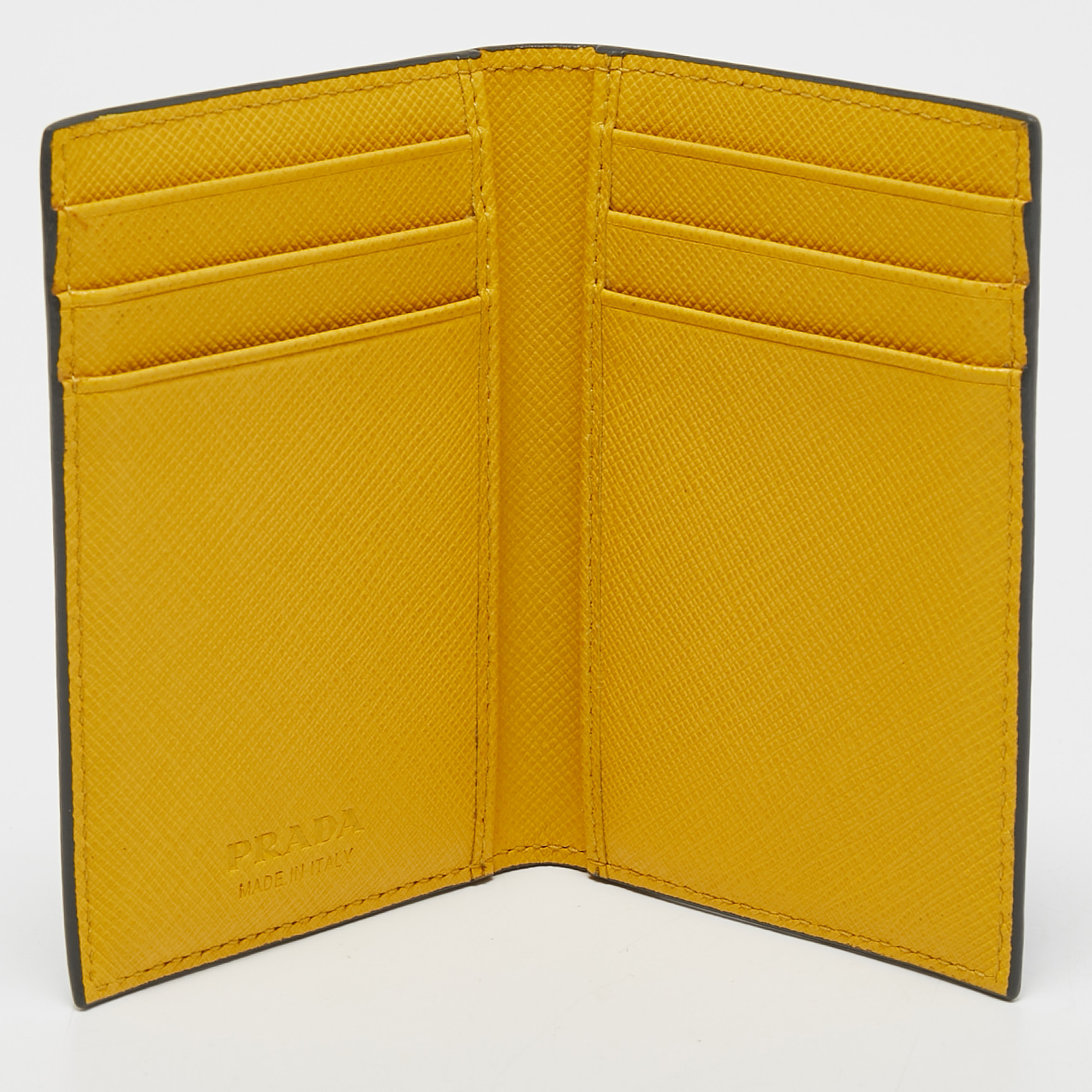

Prada Grey Saffiano Lux Leather Card Case