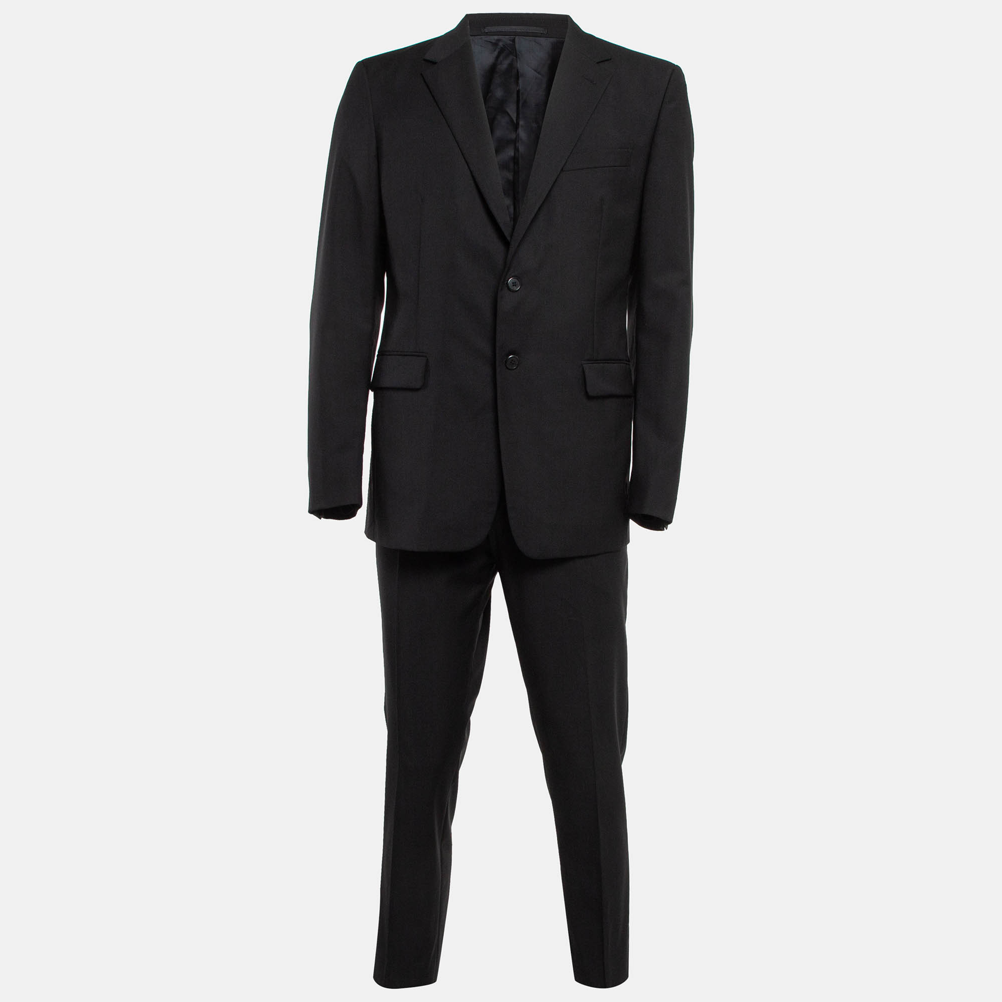 

Prada Black Wool Blend Single Breasted Pants Suit XXL