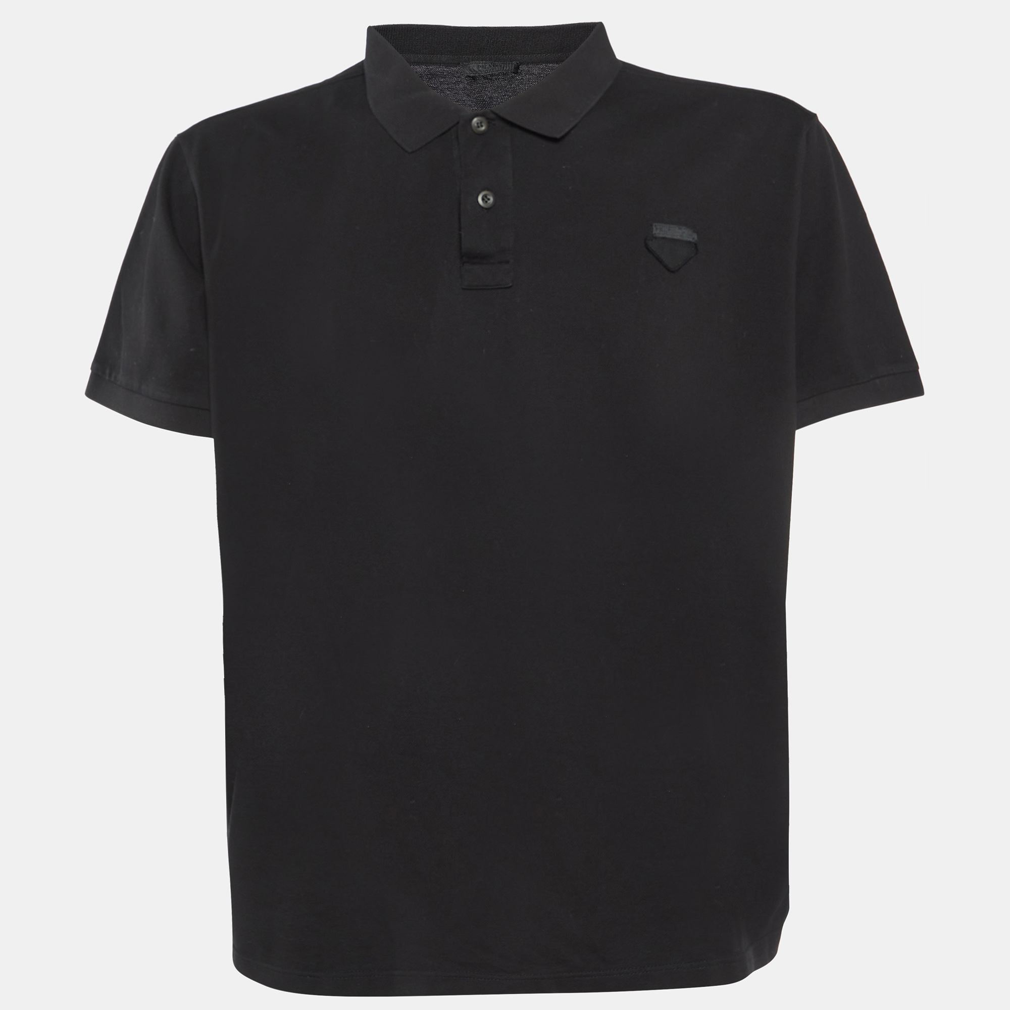 

Prada Black Cotton Pique Polo T-Shirt 3XL