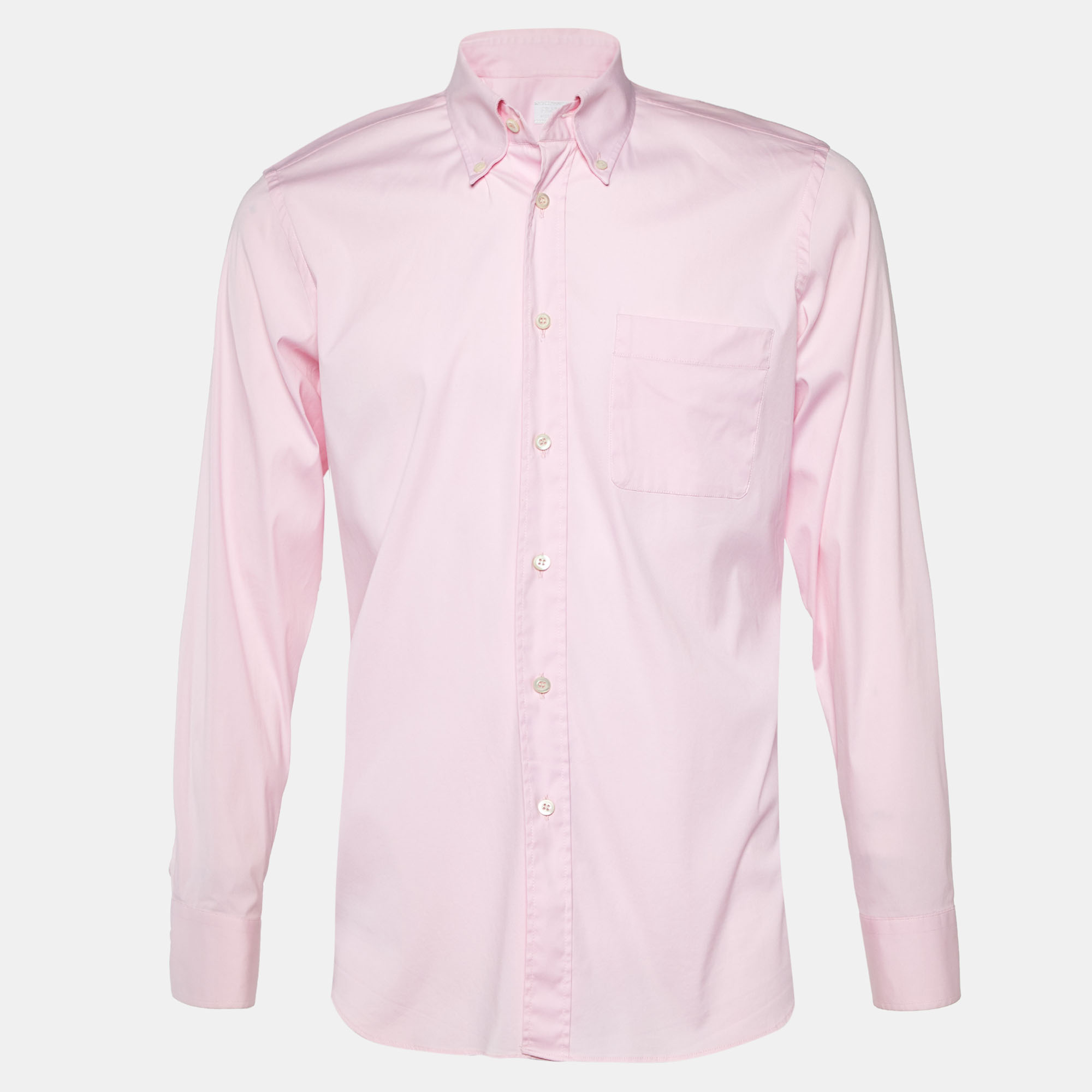 Pre-owned Prada Pink Stretch Cotton Button Down Shirt M