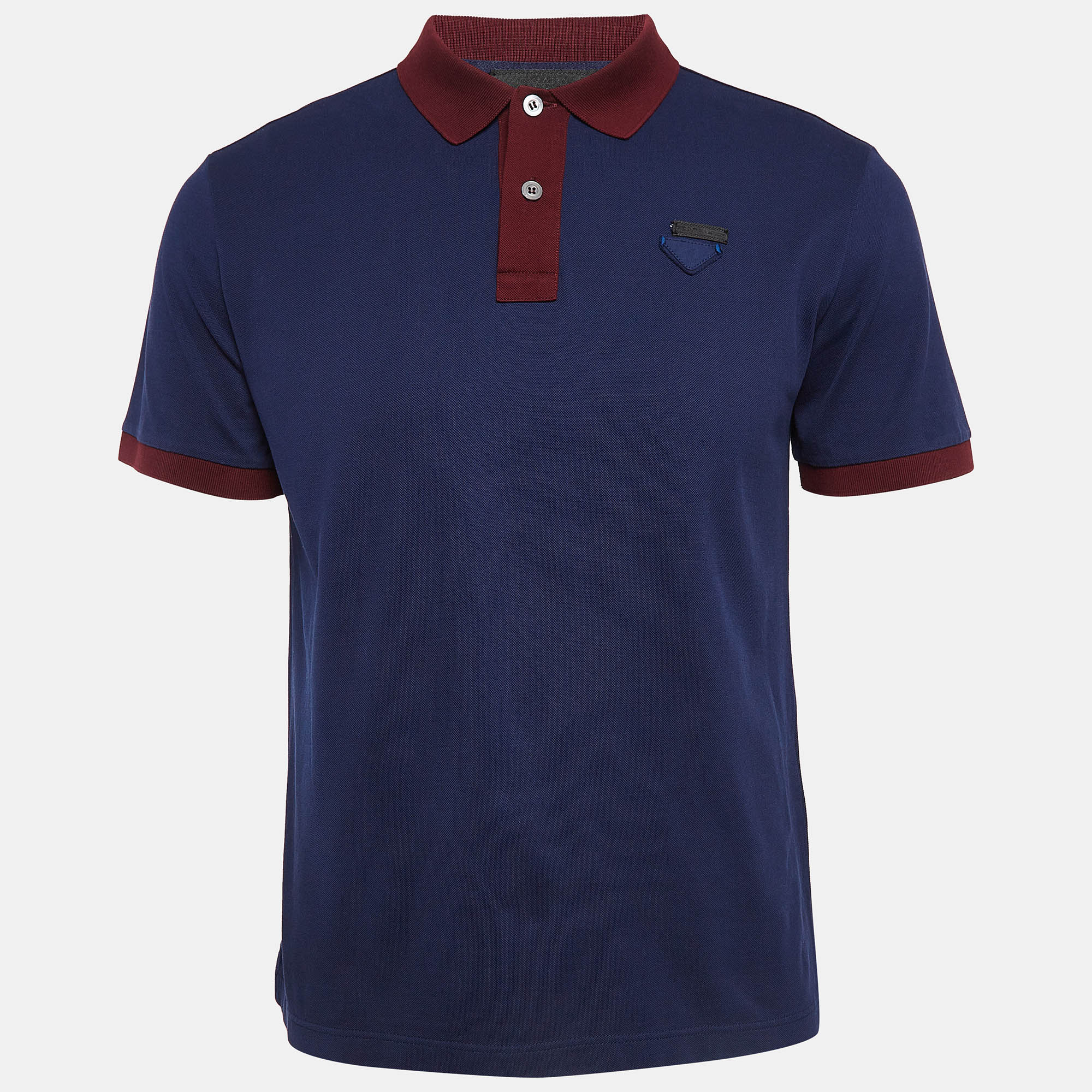 

Prada Navy Blue Pique Cotton Polo T-Shirt M