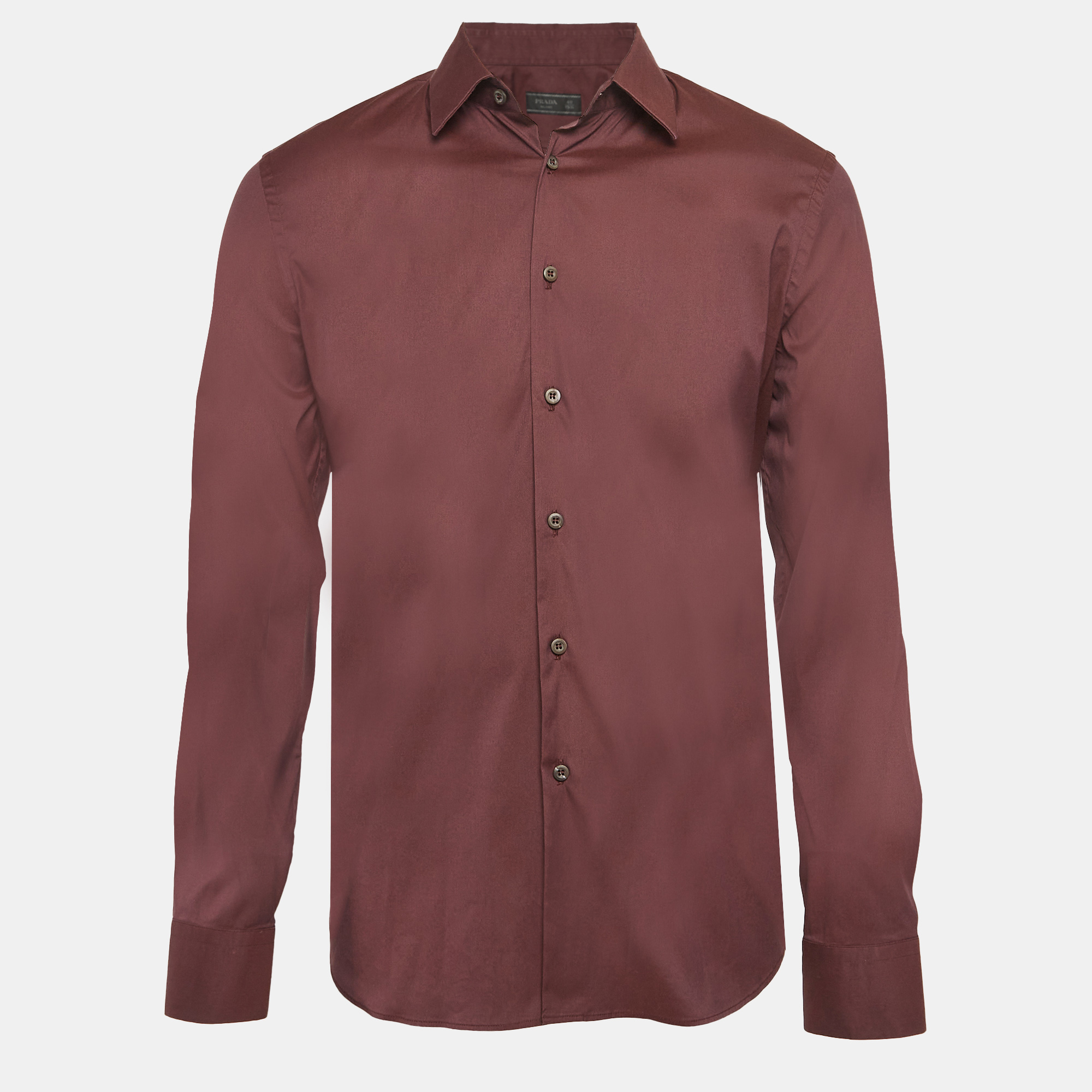 

Prada Burgundy Cotton Button Front Shirt L