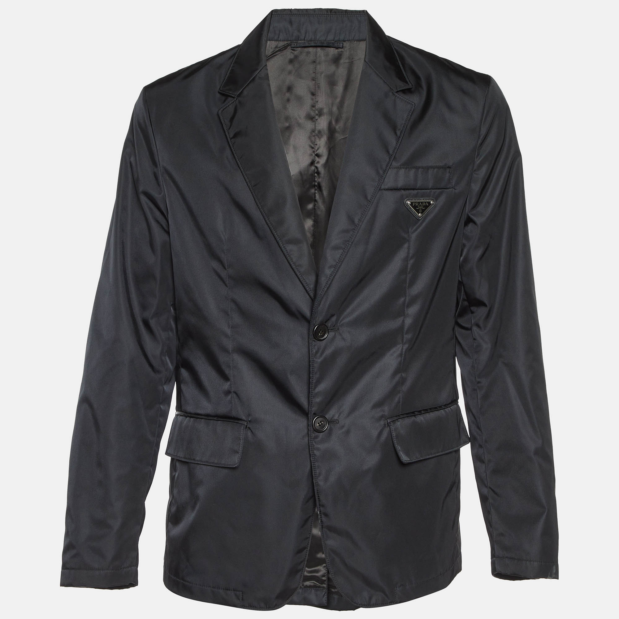 

Prada Black Re-Nylon Single Breasted Blazer XL